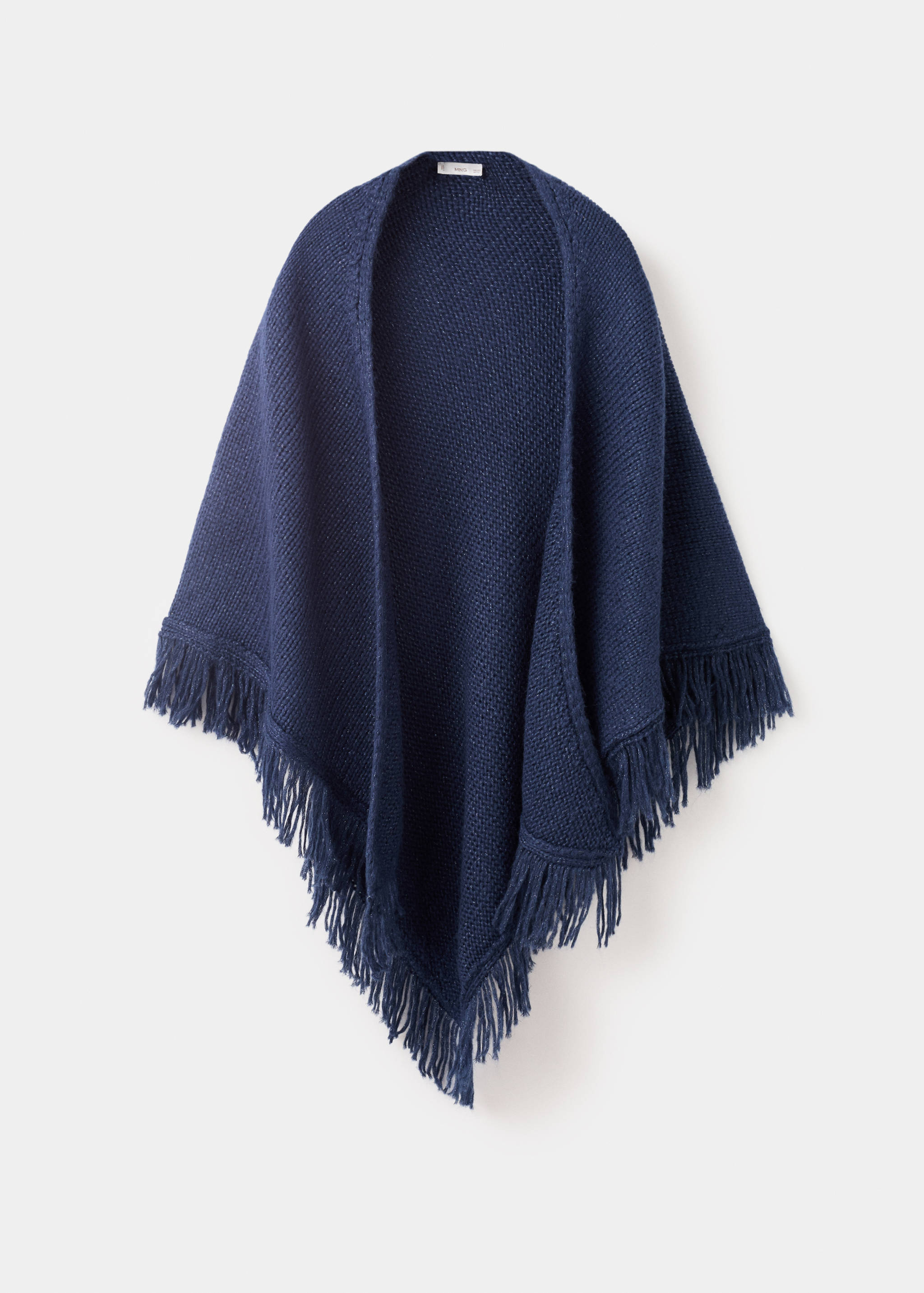 Knitted poncho with tassels - Article without model