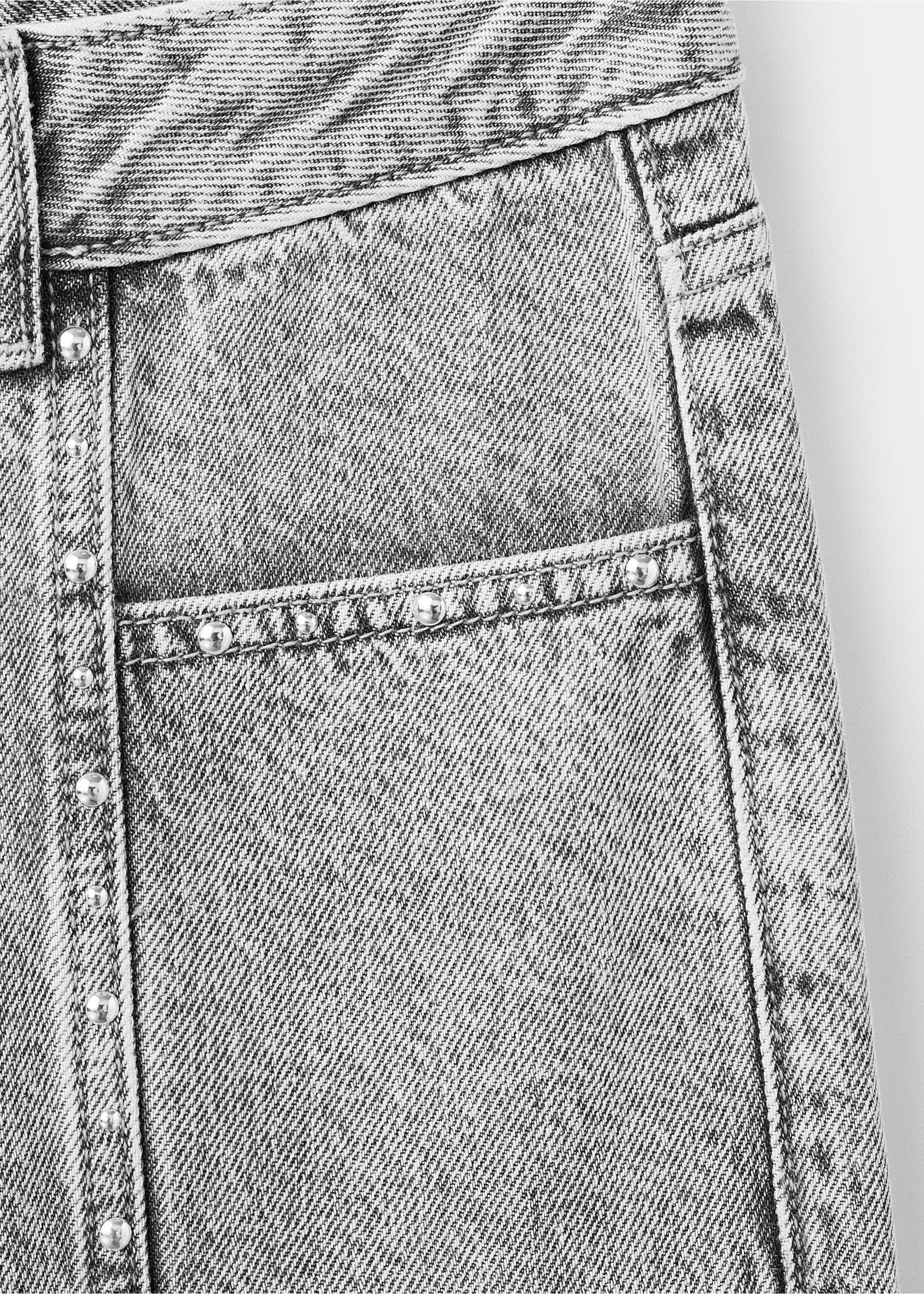 Džíny straight se cvočky - Detail zboží 8, Šedá denim. Ref: 17078281-00.