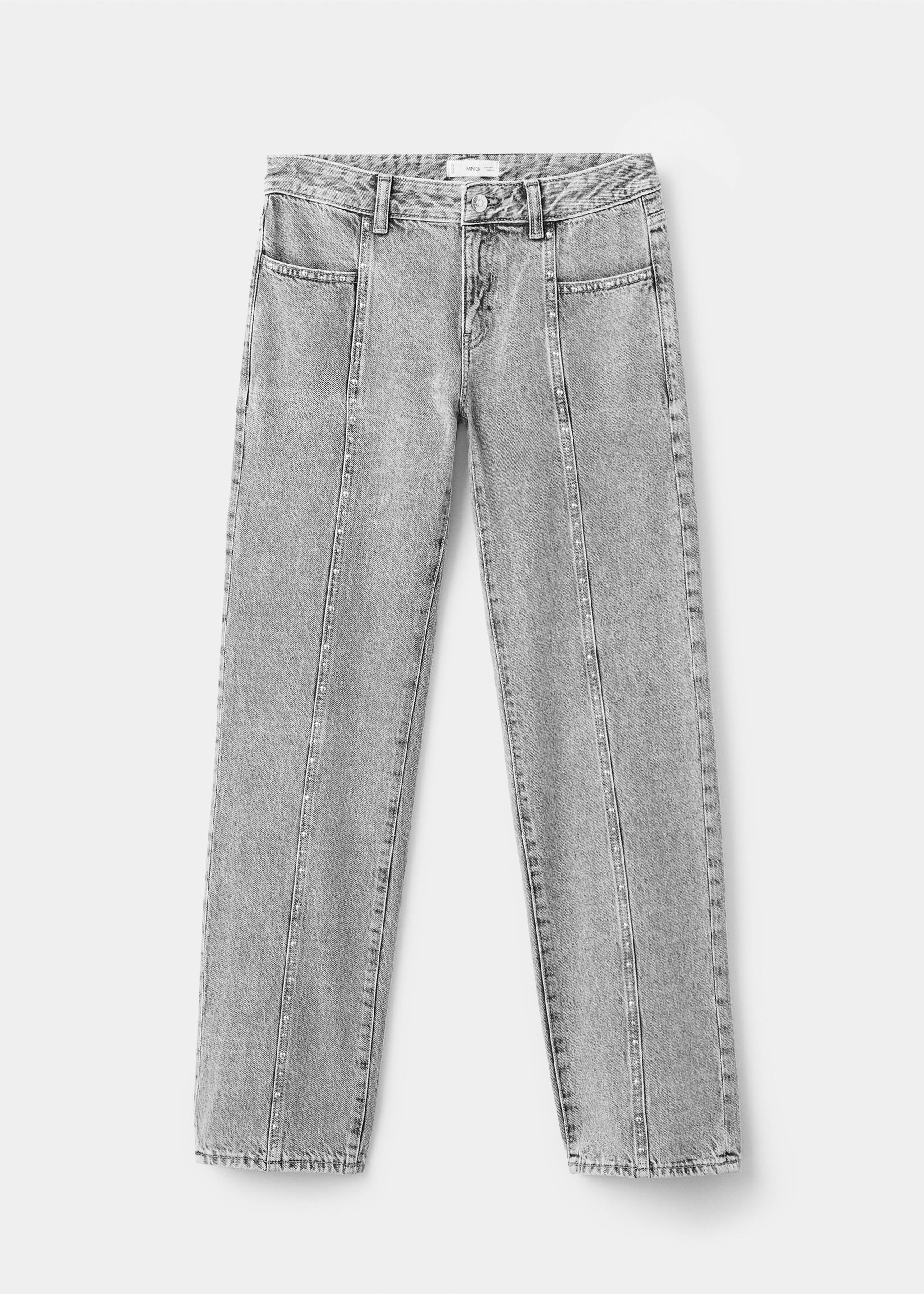 Džíny straight se cvočky - Zboží bez modelu, Šedá denim. Ref: 17078281-00.