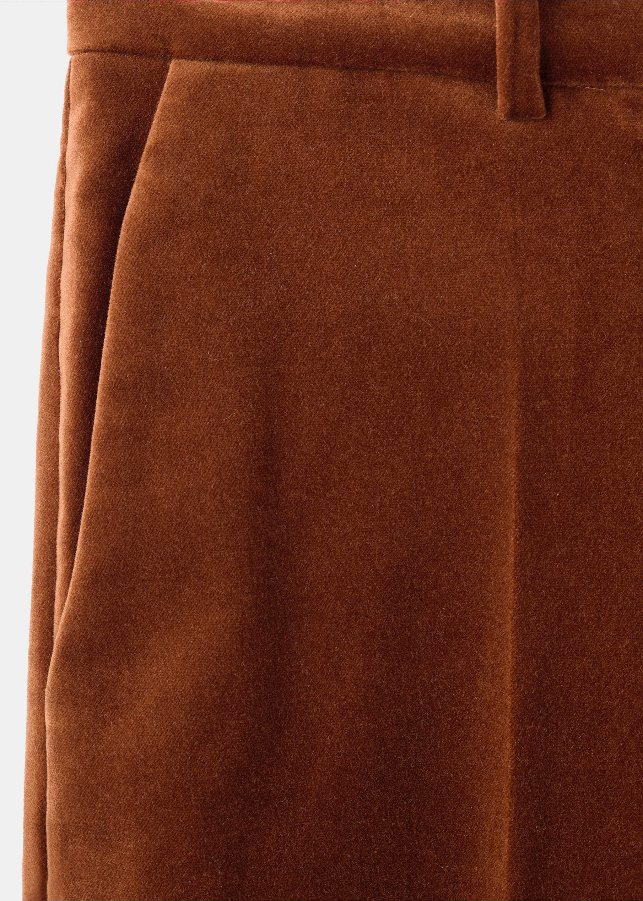 Velvet suit trousers - Details of the article 0, Burnt Orange. Ref: 17078285-00.