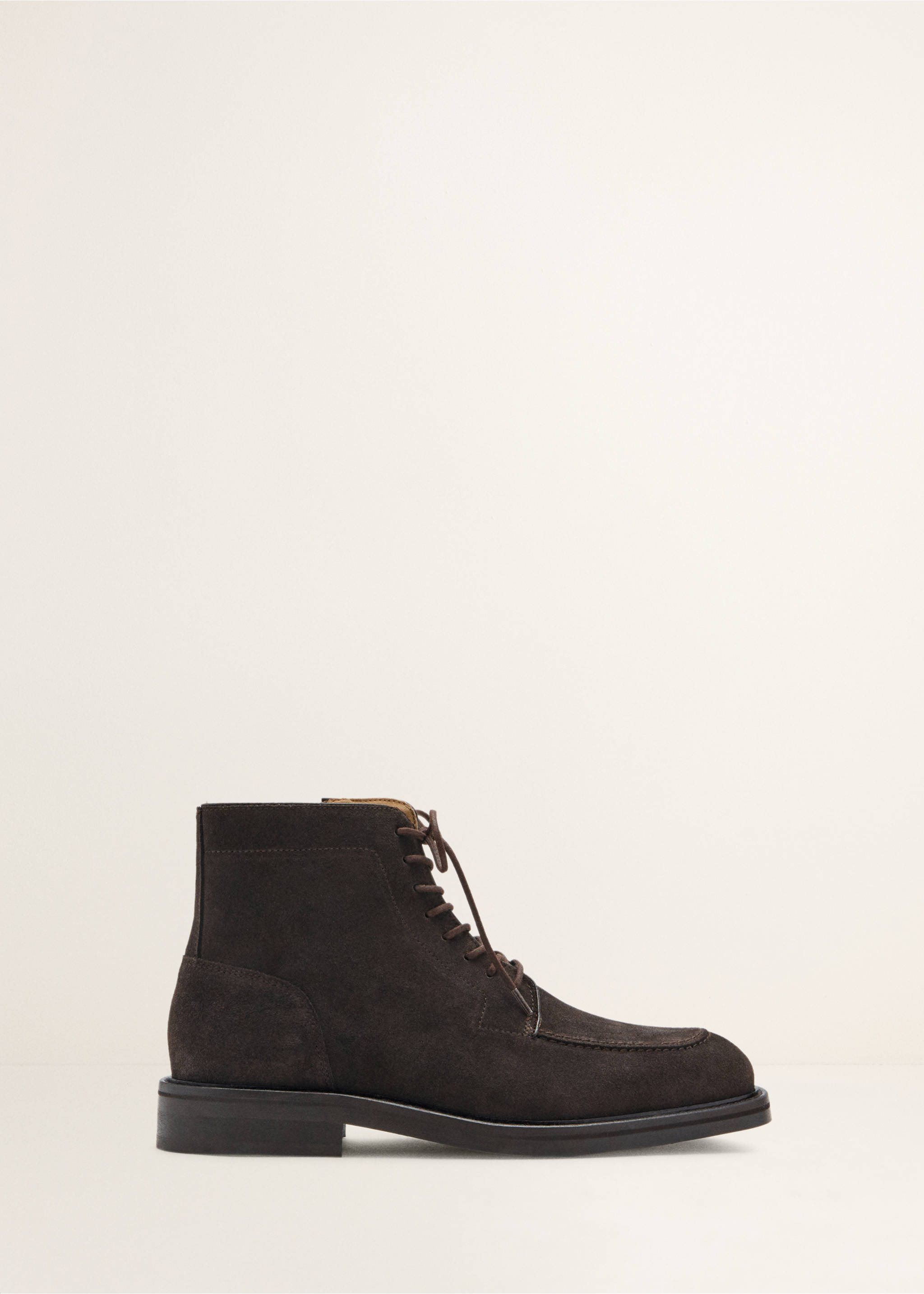 Bottines cuir lacets - Article sans modèle, Marron. Ref: 17078289-00.