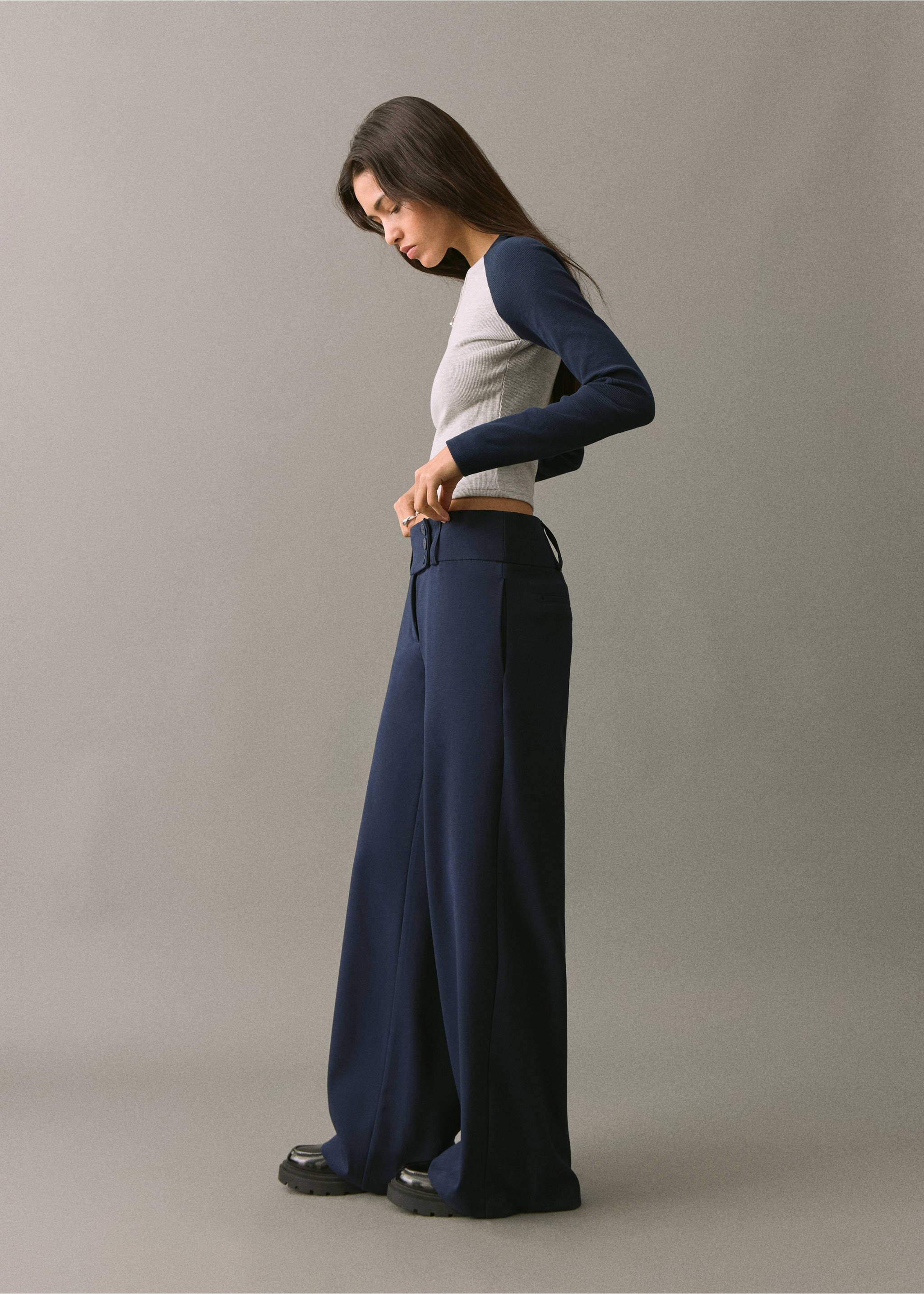 Straight trousers - General plane, Navy. Ref: 17078291-00.