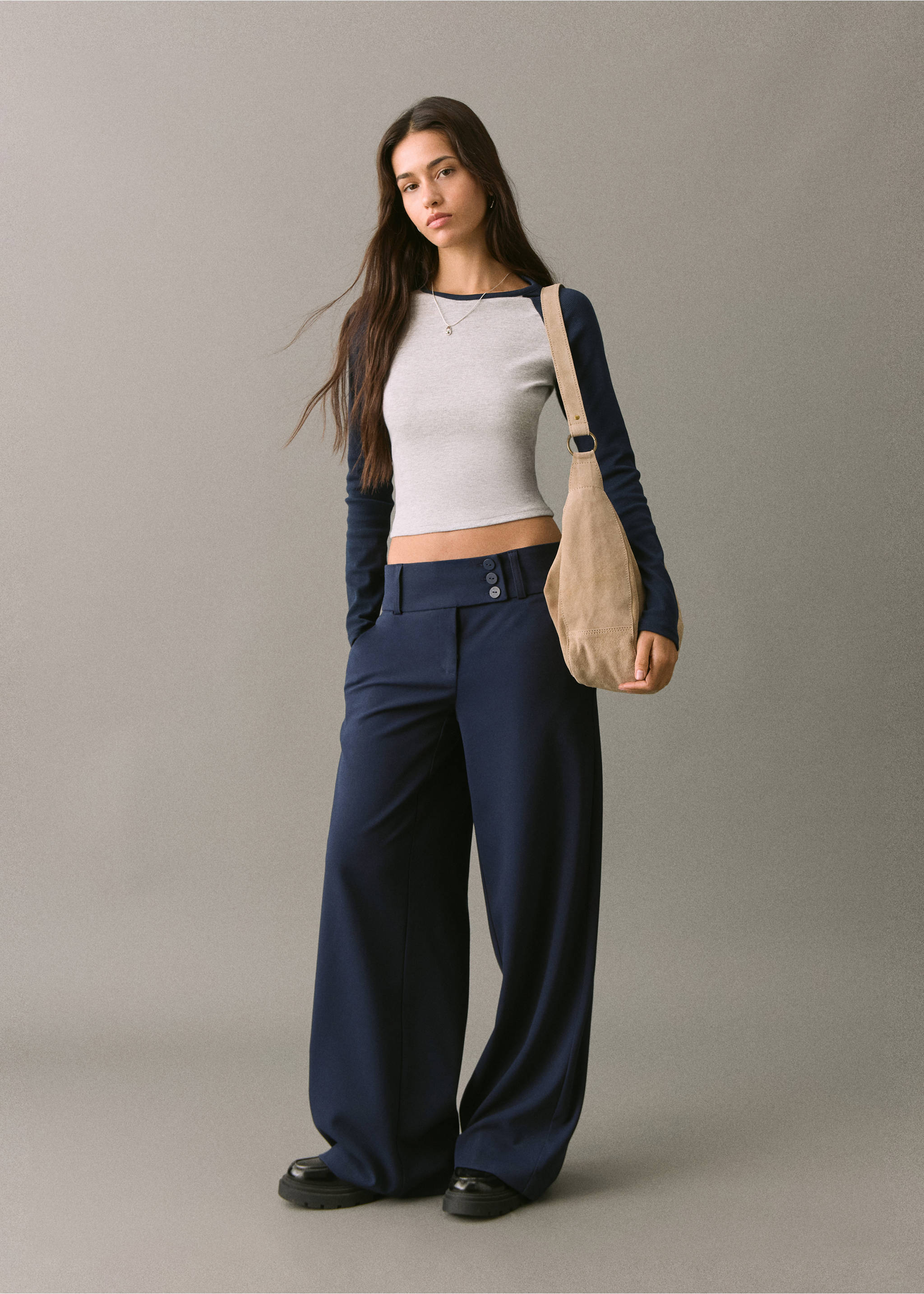 Straight trousers - Medium plane, Navy. Ref: 17078291-00.