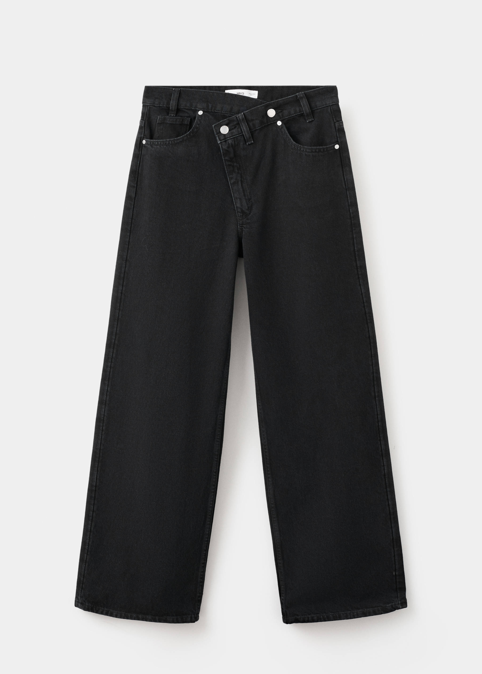 Jeans mit weitem Bein, überkreuztem Bund und mittlerer Bundhöhe - Artikel ohne Model
