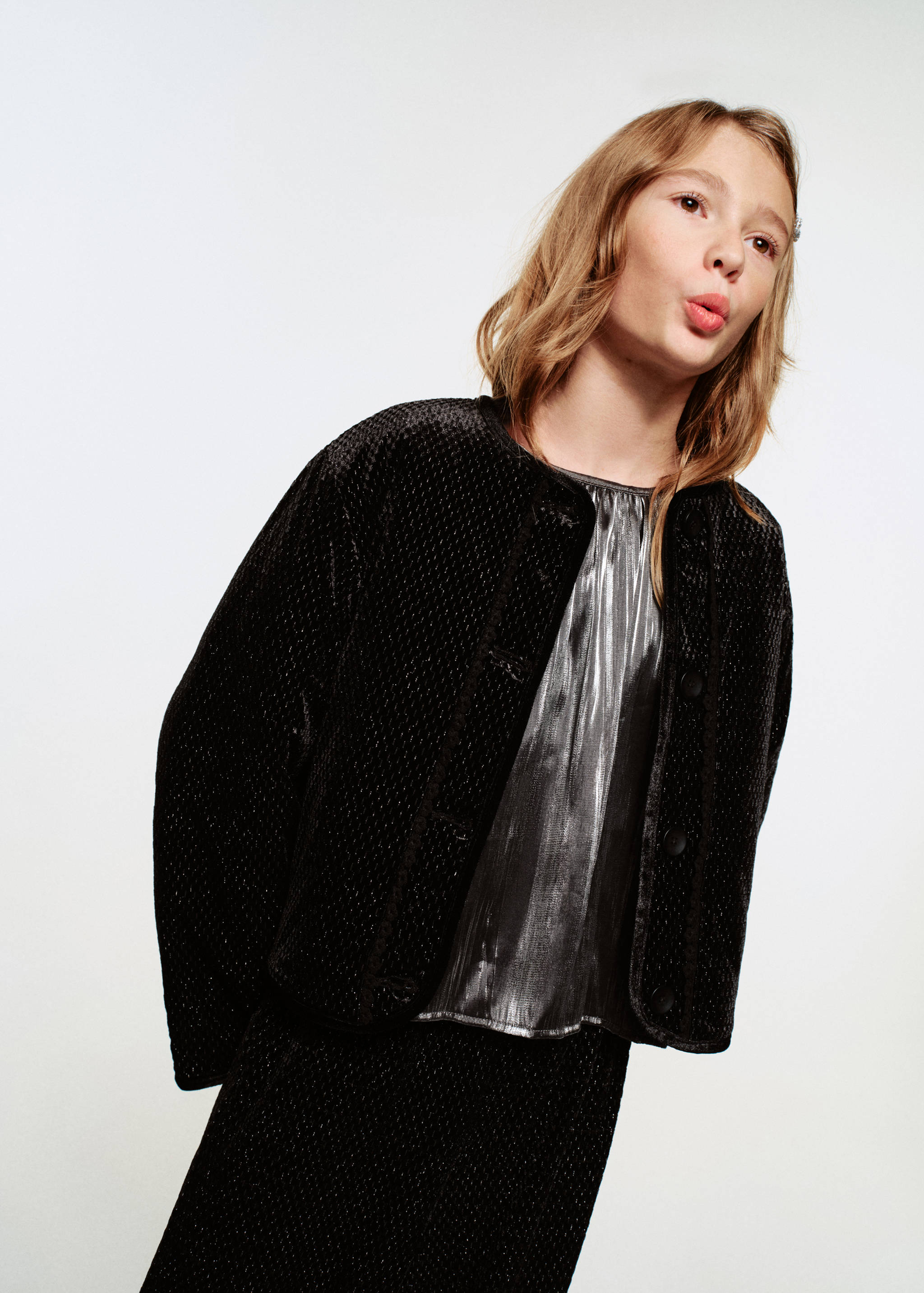 Lurex-Jacke mit Knöpfen - Allgemeine Ansicht