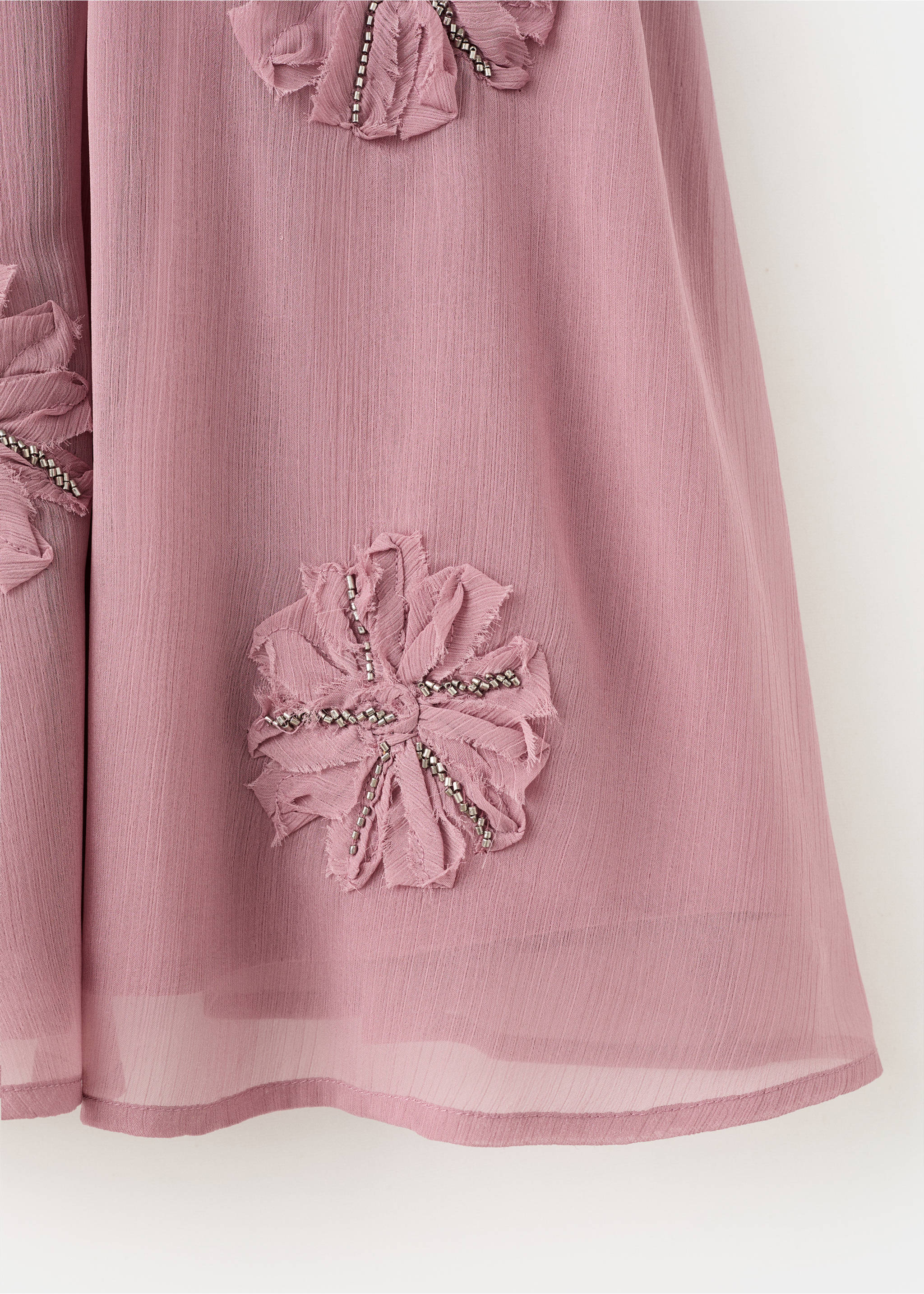 Bead embroidery dress - Details of the article 8, Pink. Ref: 17079102-00.