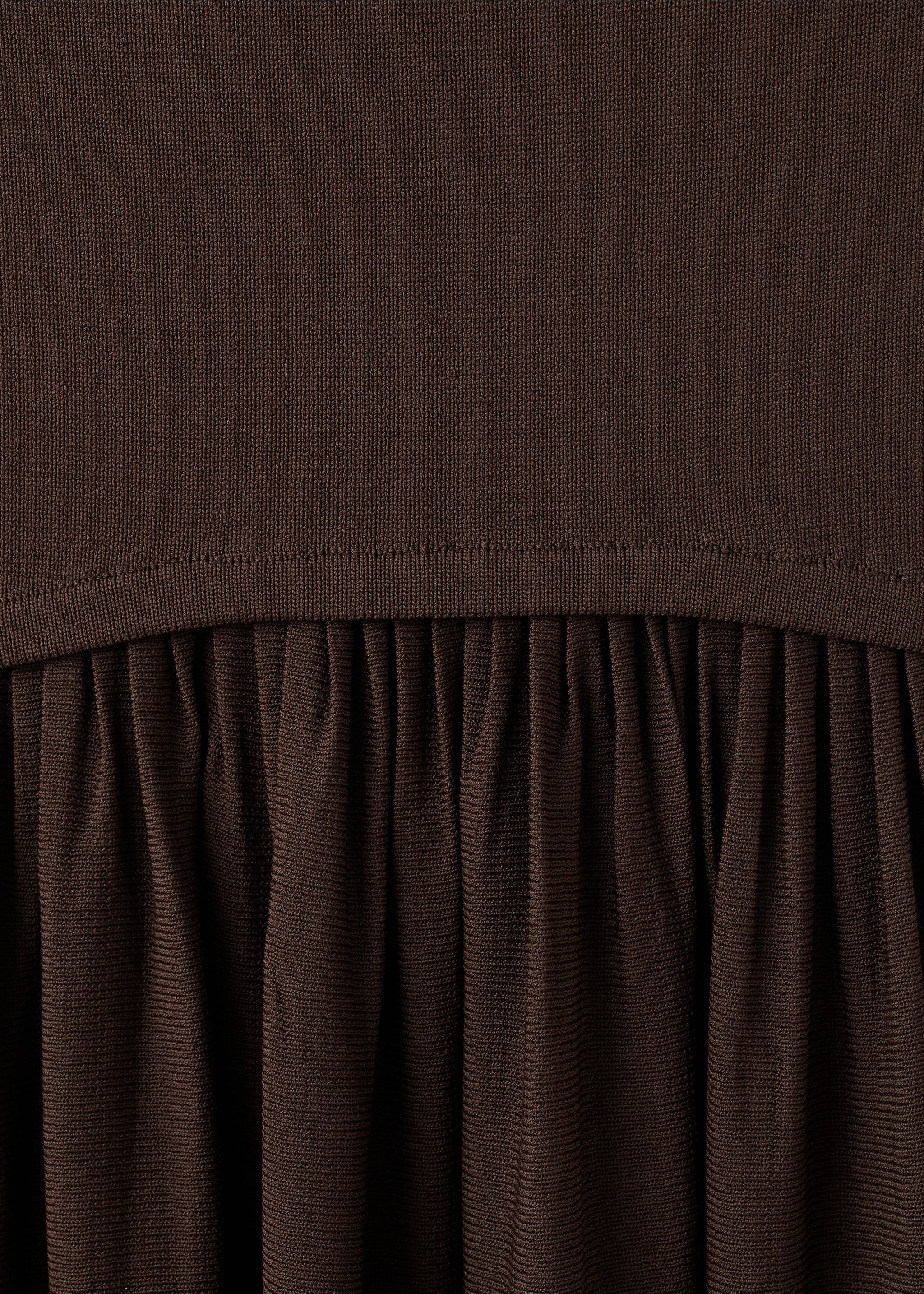 Combined strapless dress - Details of the article 8, Chocolate. Ref: 17079103-00.