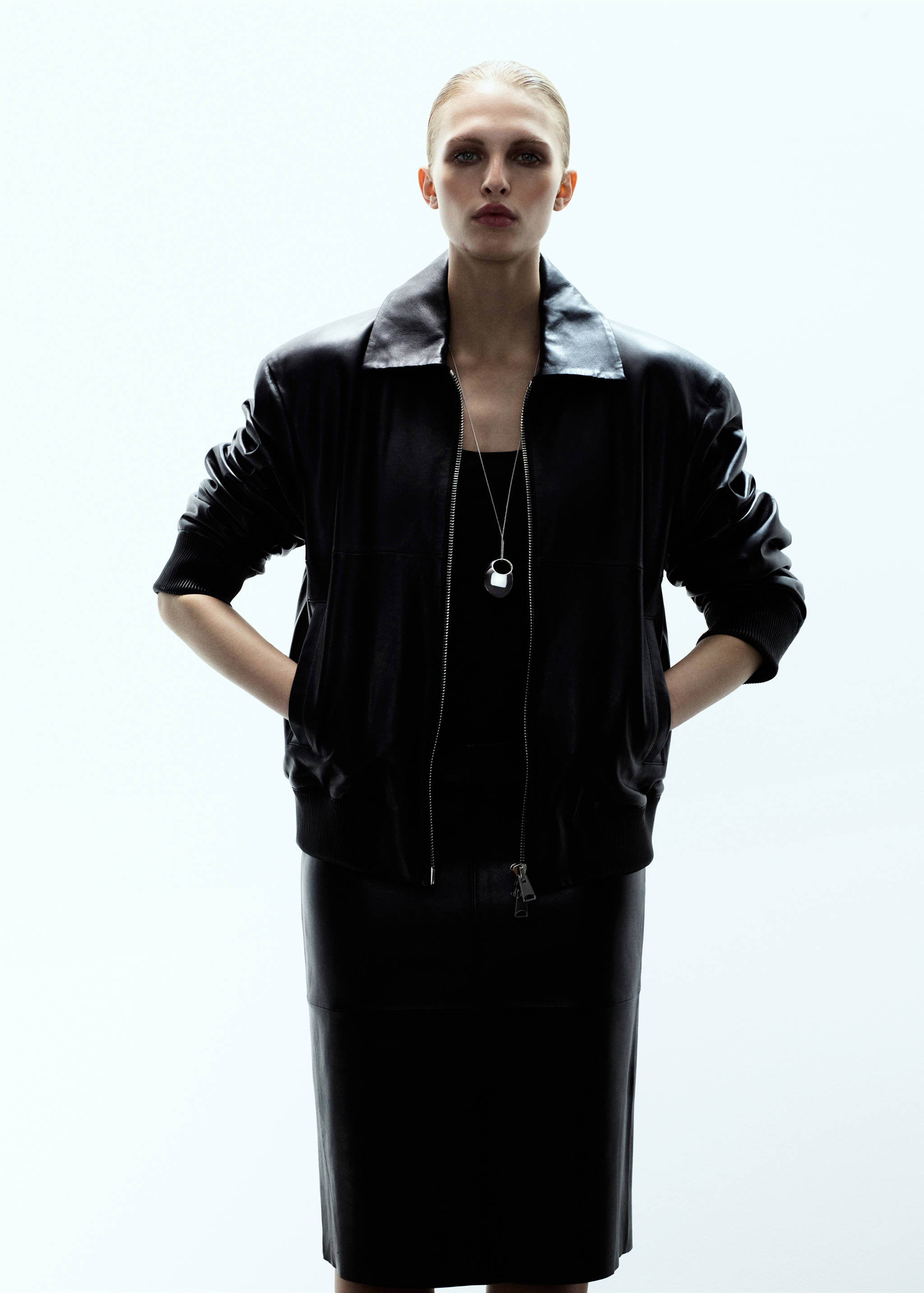 Leather bomber jacket - Medium plane