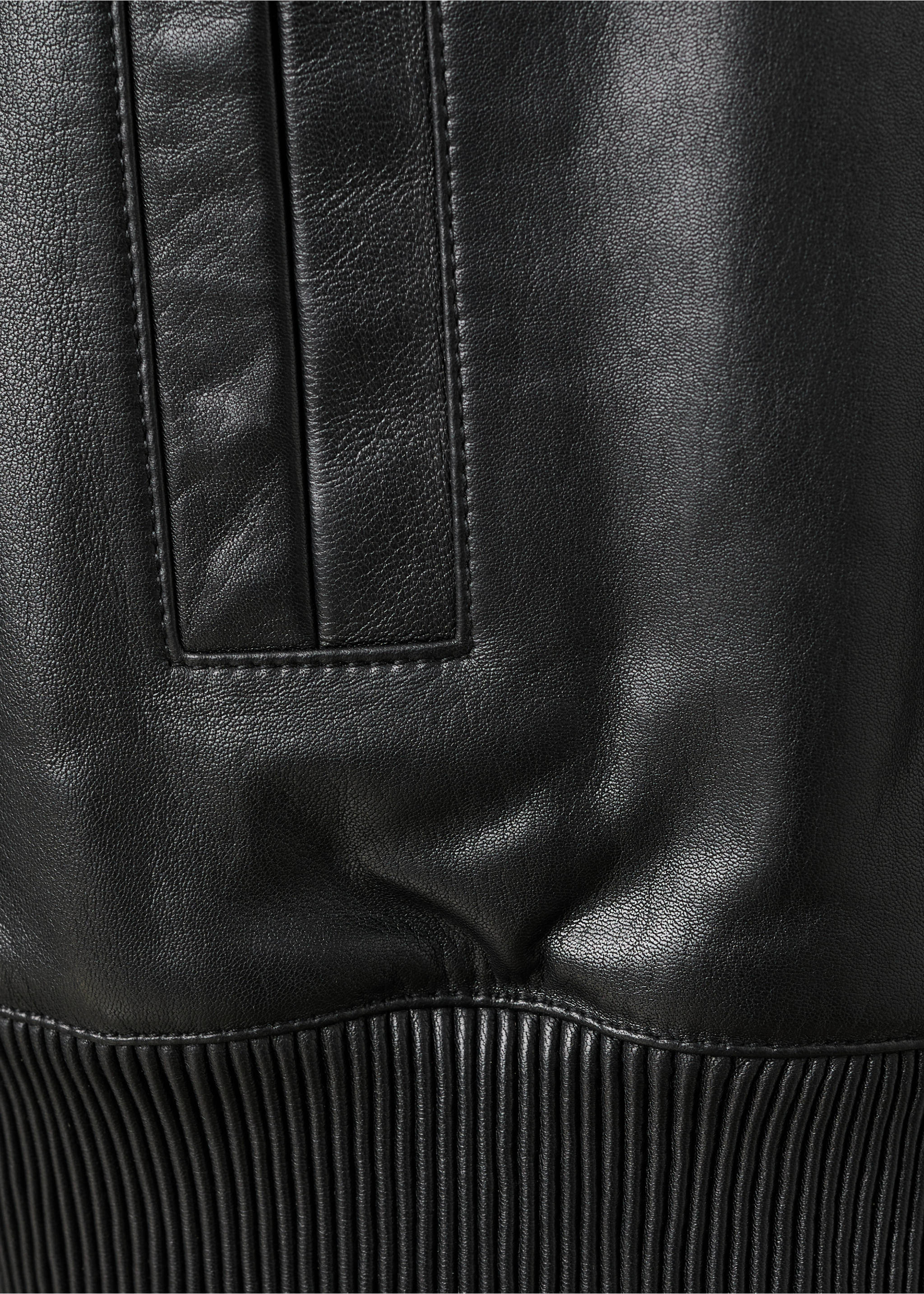 Leather bomber jacket - Details of the article 0, Black. Ref: 17079116-00.