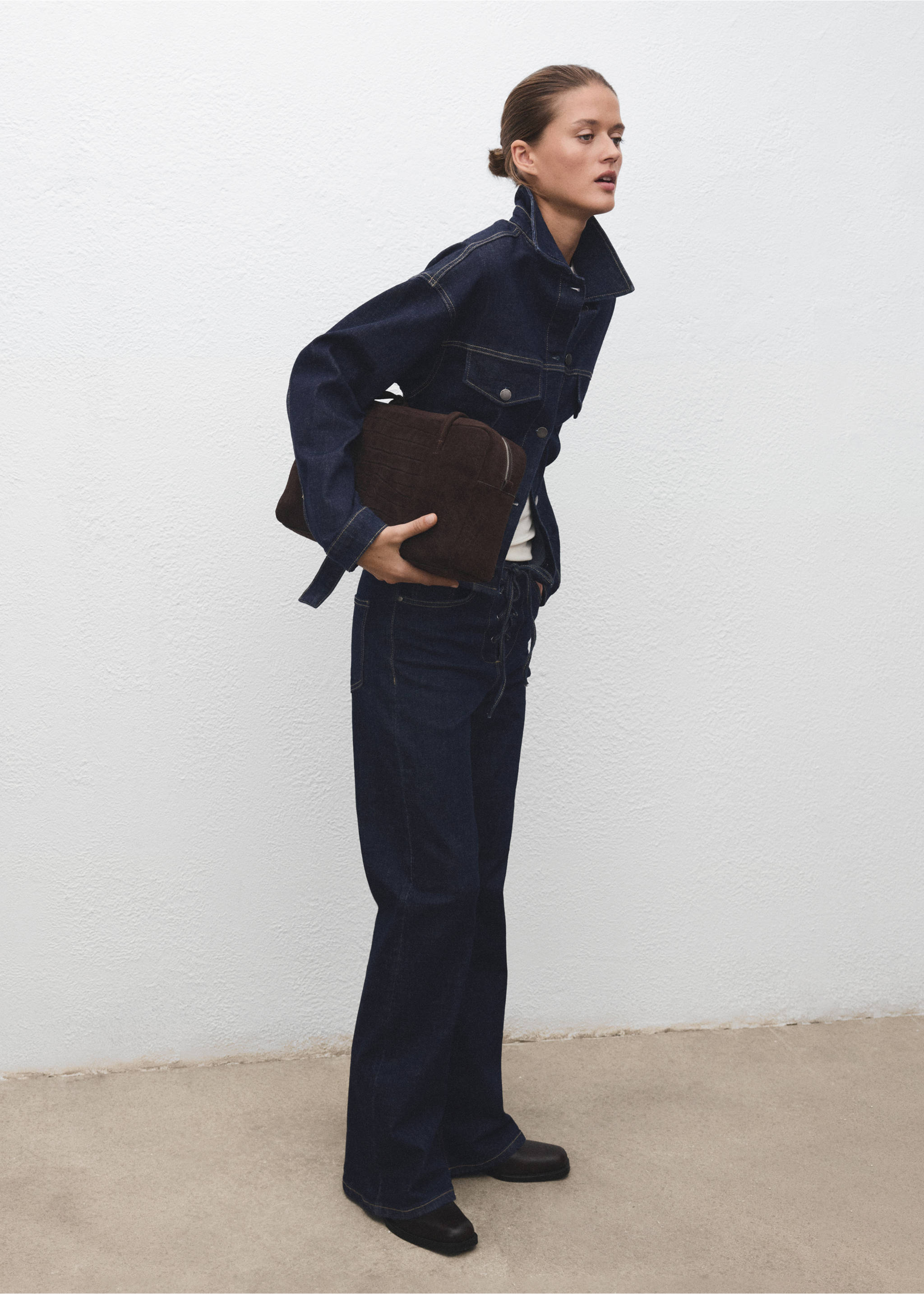 Flared jeans met koorden - Overzichtstekening, Open blauw. Ref: 17079119-00.