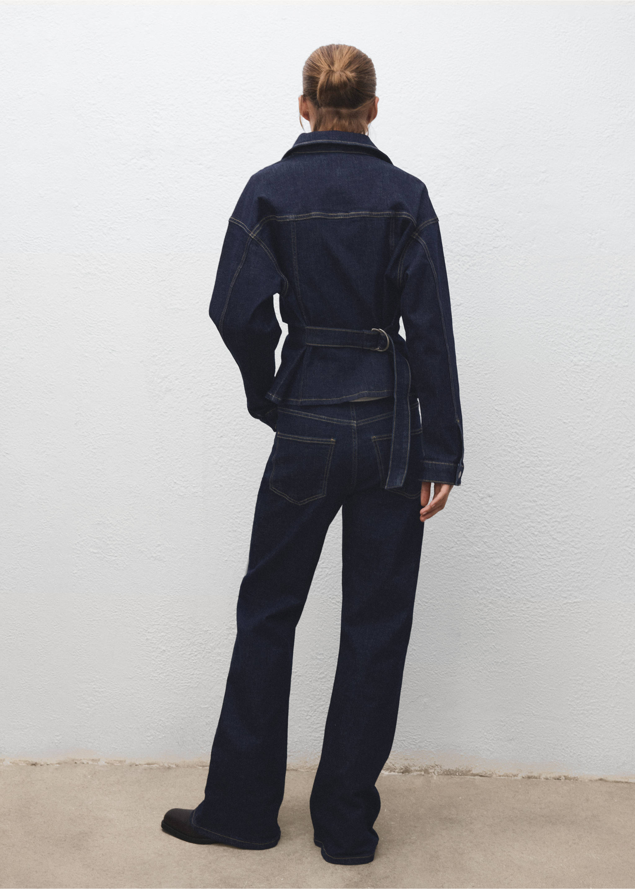 Flared jeans met koorden - Achterkant van het artikel, Open blauw. Ref: 17079119-00.