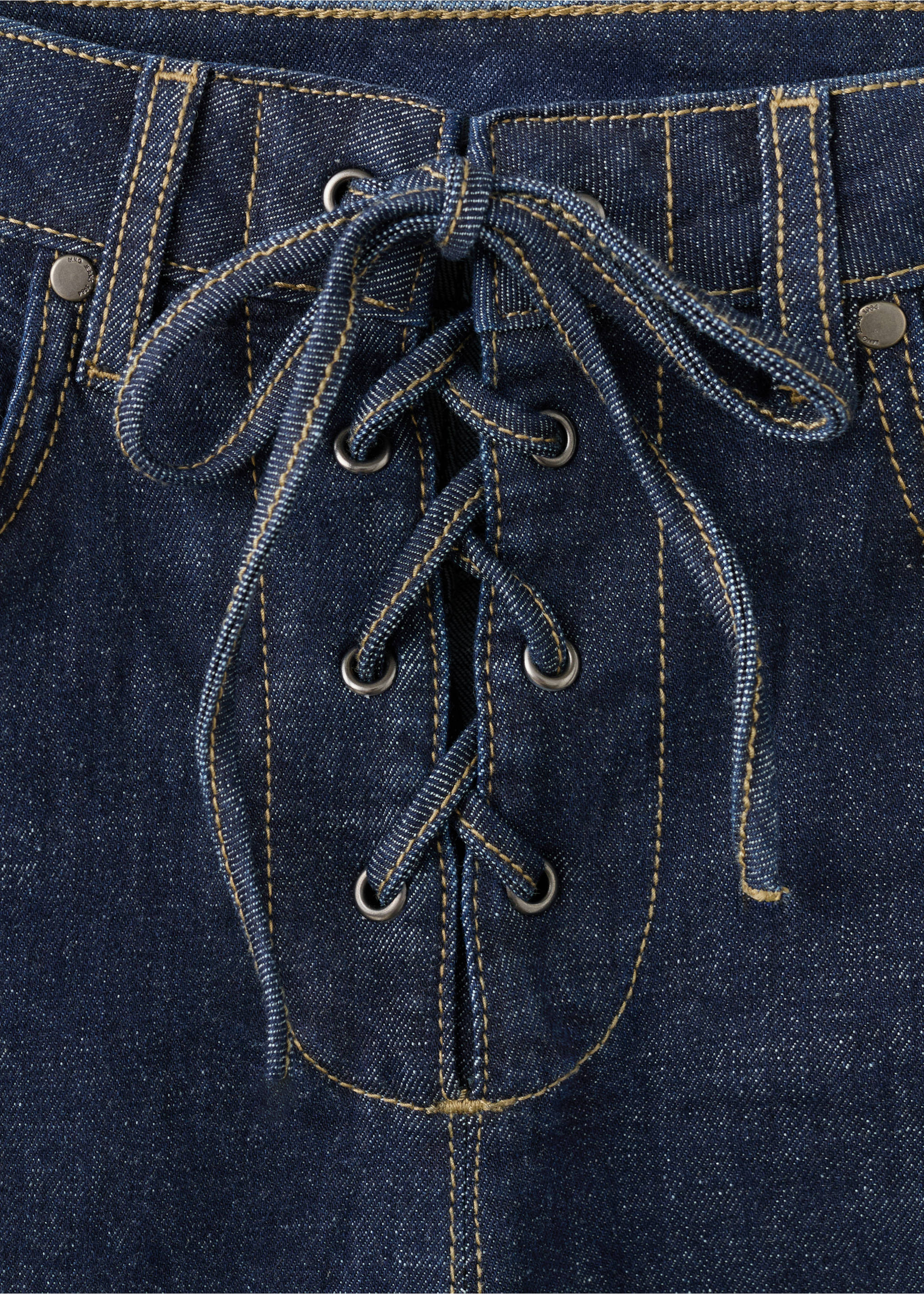 Flared jeans met koorden - Detail van het artikel 8, Open blauw. Ref: 17079119-00.