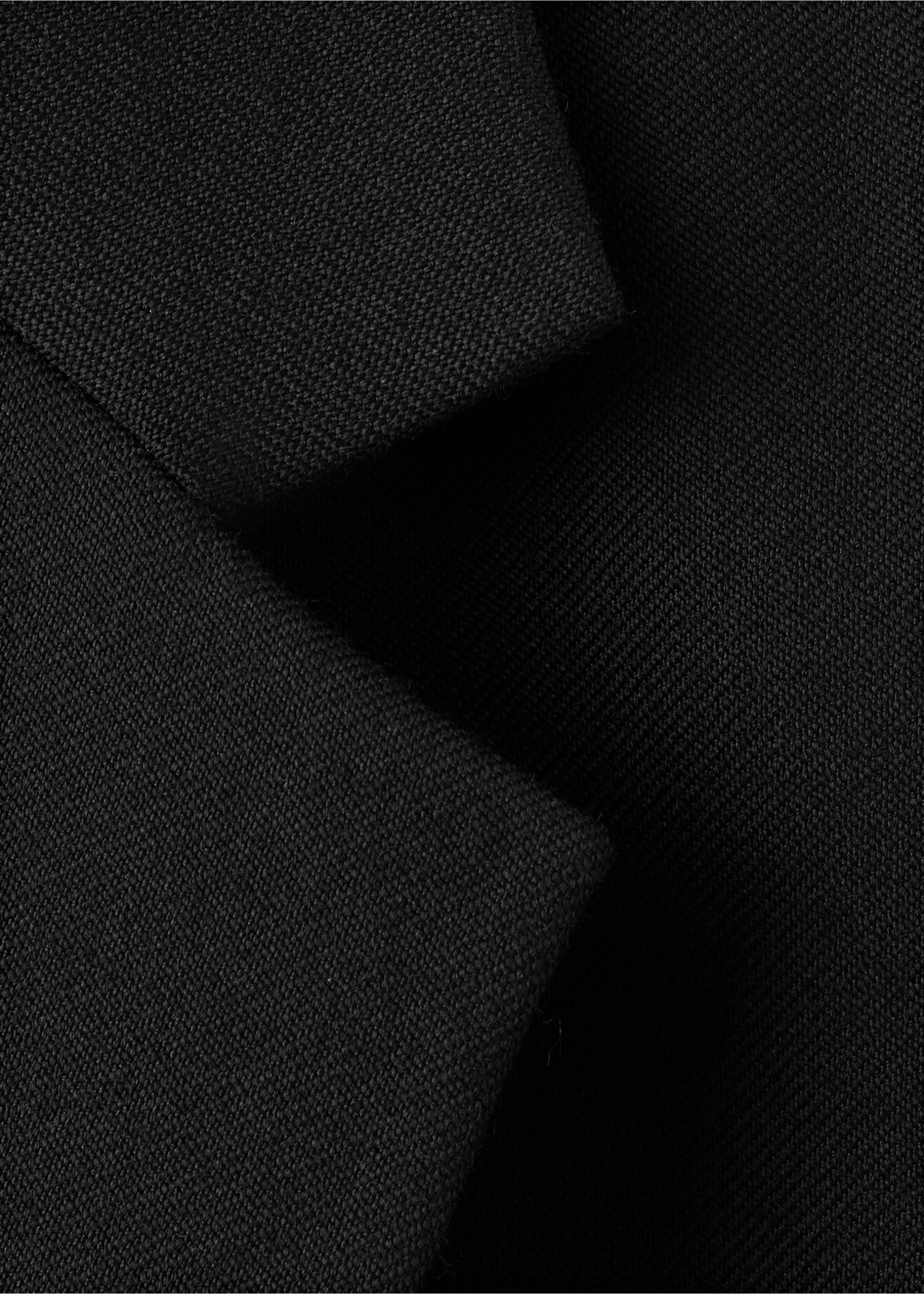 Close-up of a black blazer showing the textured lapel detail., Black. Ref: 17079120-00.