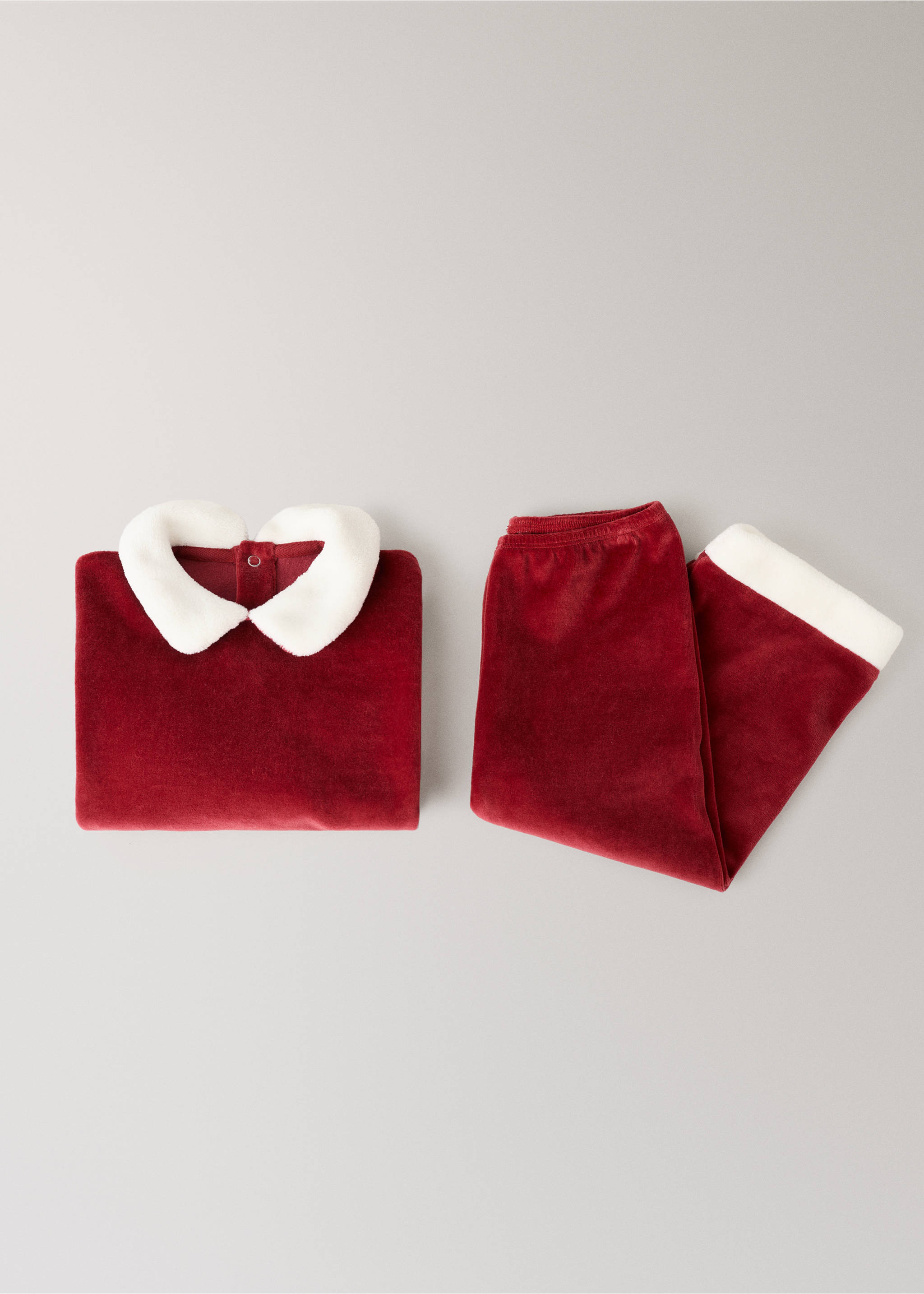 Pyjama de Noël en velours de coton pour enfants - Détail de l'article 1, Rouge. Ref: 17079121-00.