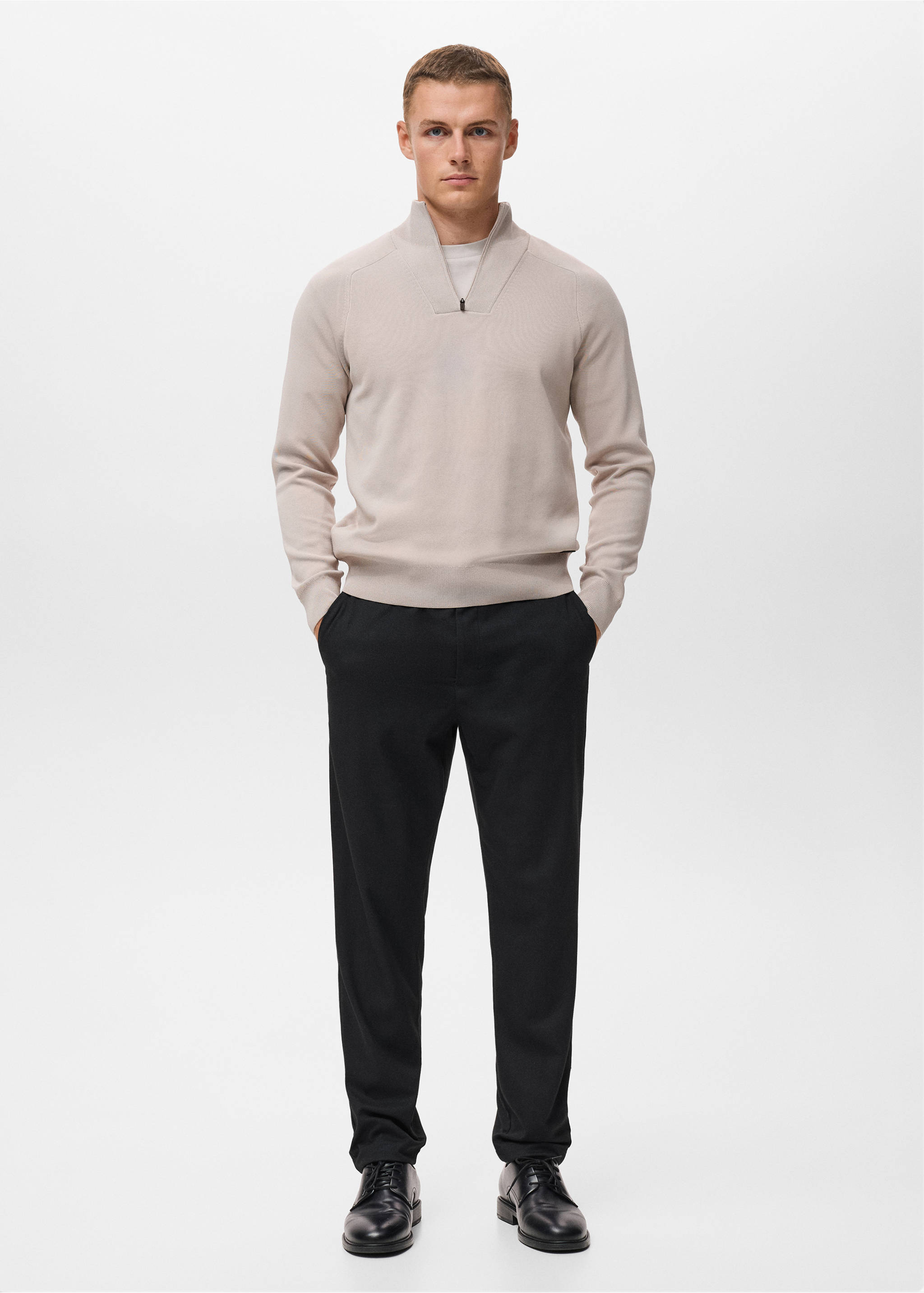 Pantalon flanelle slim-fit Thermolite® - Plan général, Bleu marine. Ref: 17079204-00.