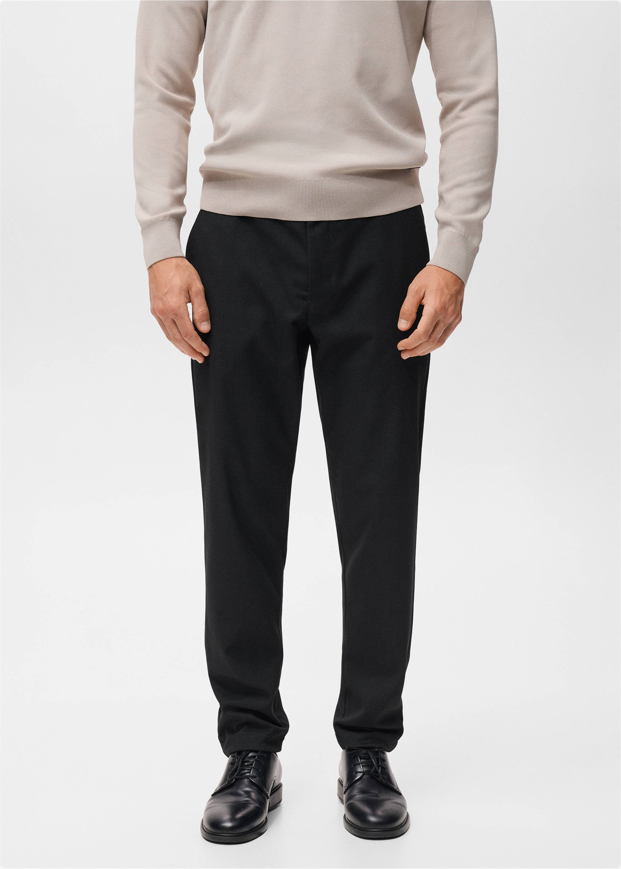 Pantalon flanelle slim-fit Thermolite® - Plan moyen, Bleu marine. Ref: 17079204-00.