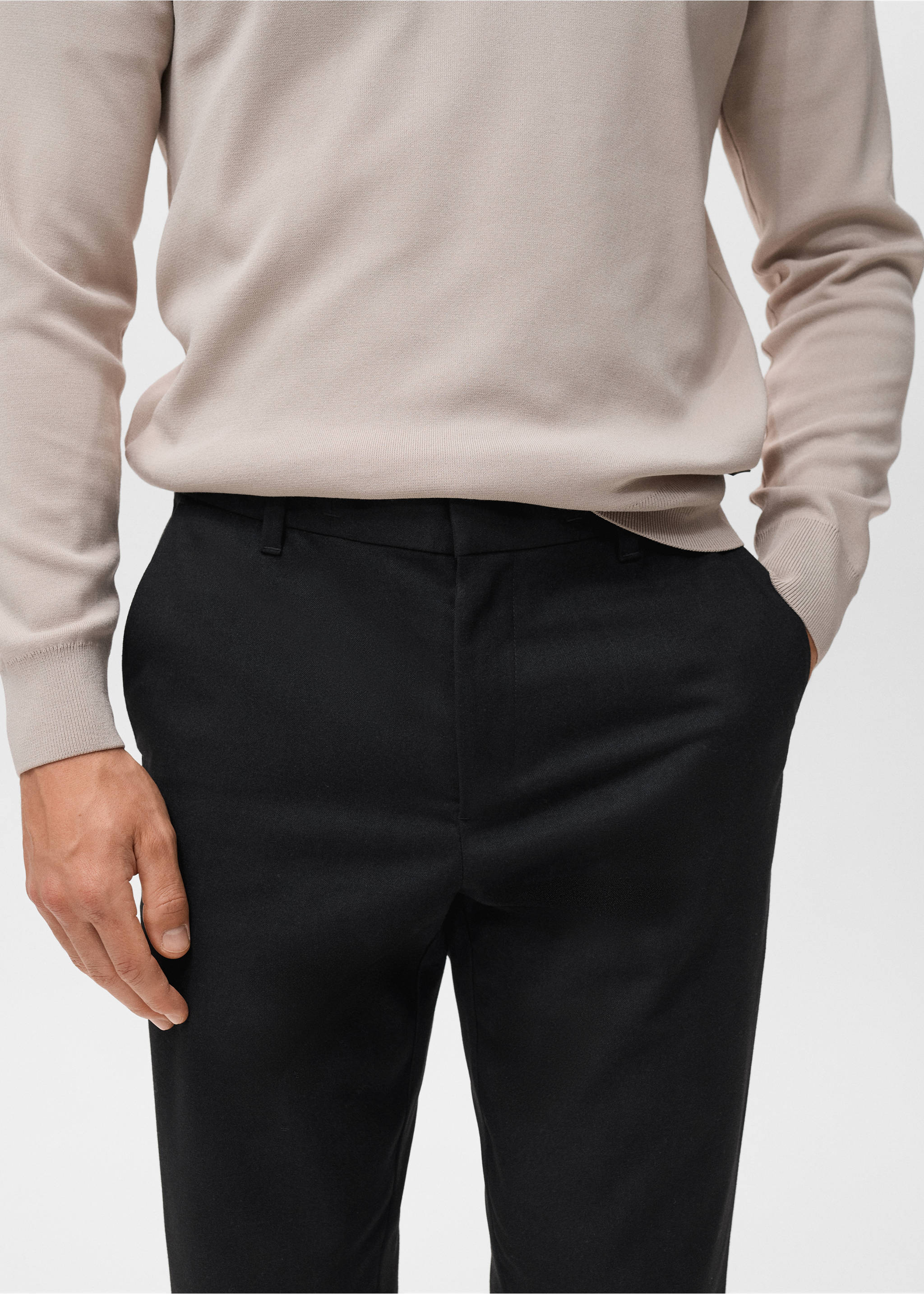 Pantalon flanelle slim-fit Thermolite® - Détail de l'article 1, Bleu marine. Ref: 17079204-00.