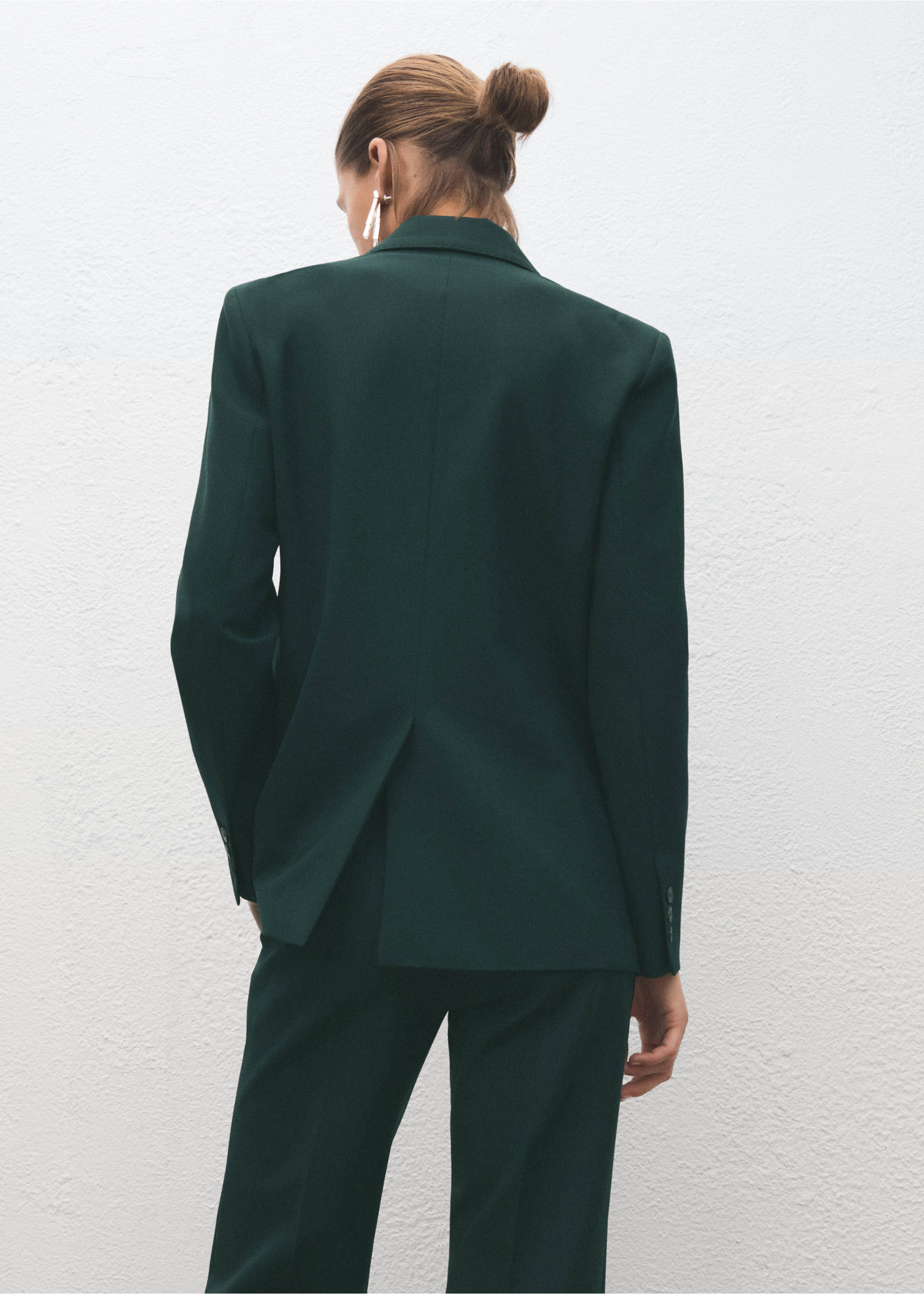 Blazer costume double boutonnage - Verso de l’article, Vert. Ref: 17079211-00.