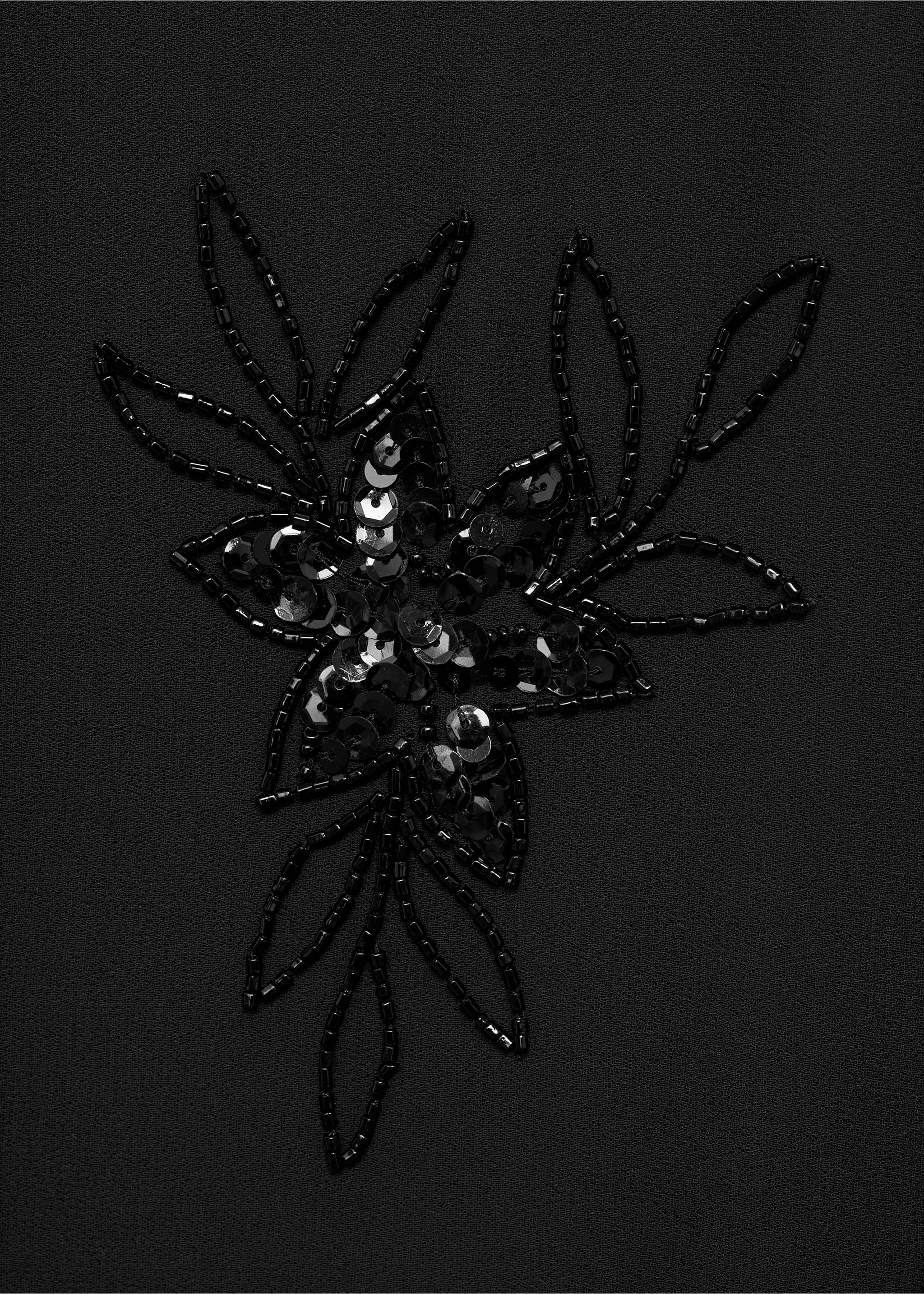 Chemise semi-transparente brodée petites pierres - Détail de l'article 0, Noir. Ref: 17081122-00.