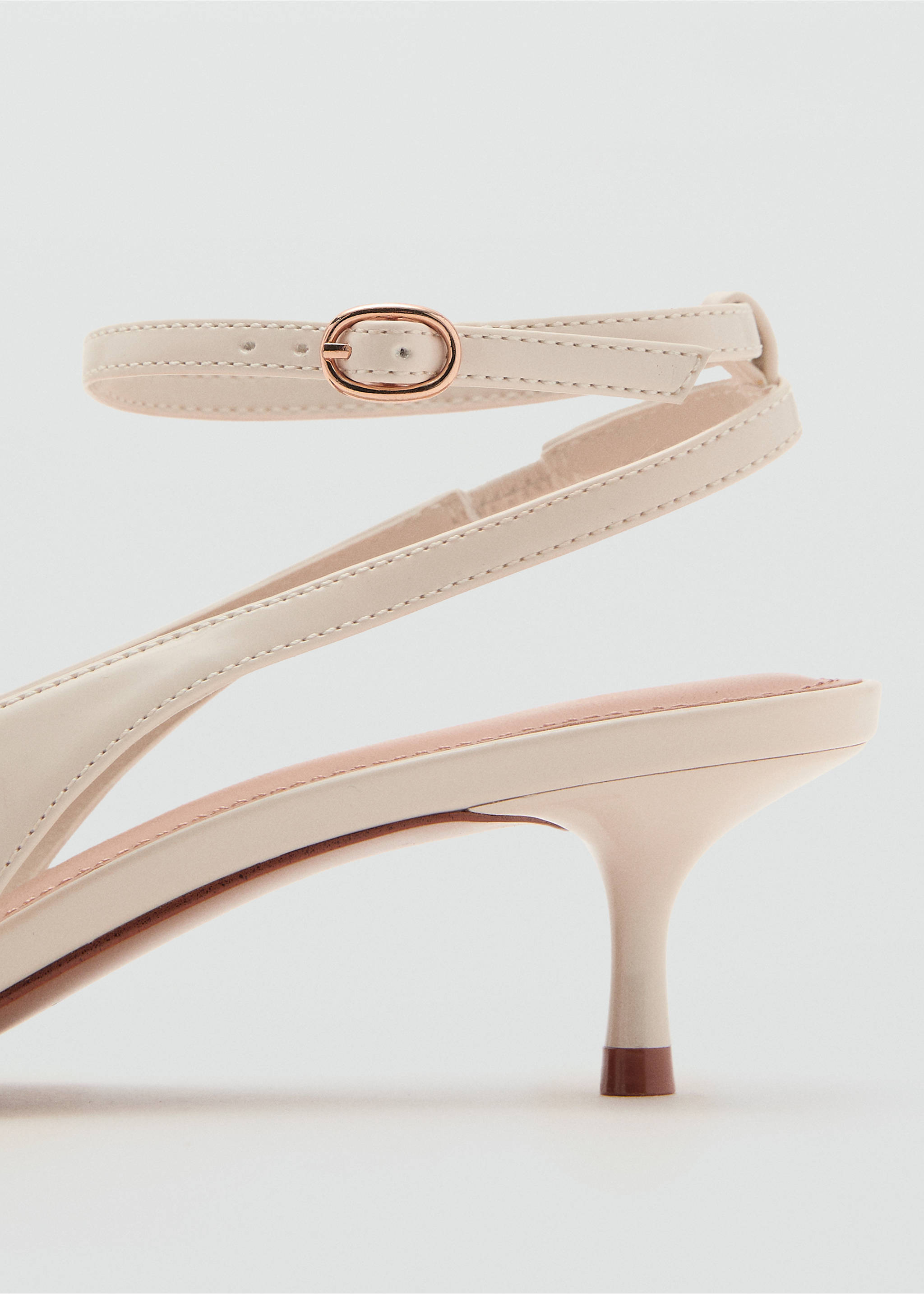 Kitten-heel pointed shoes - Details of the article 1, Beige. Ref: 17081125-00.