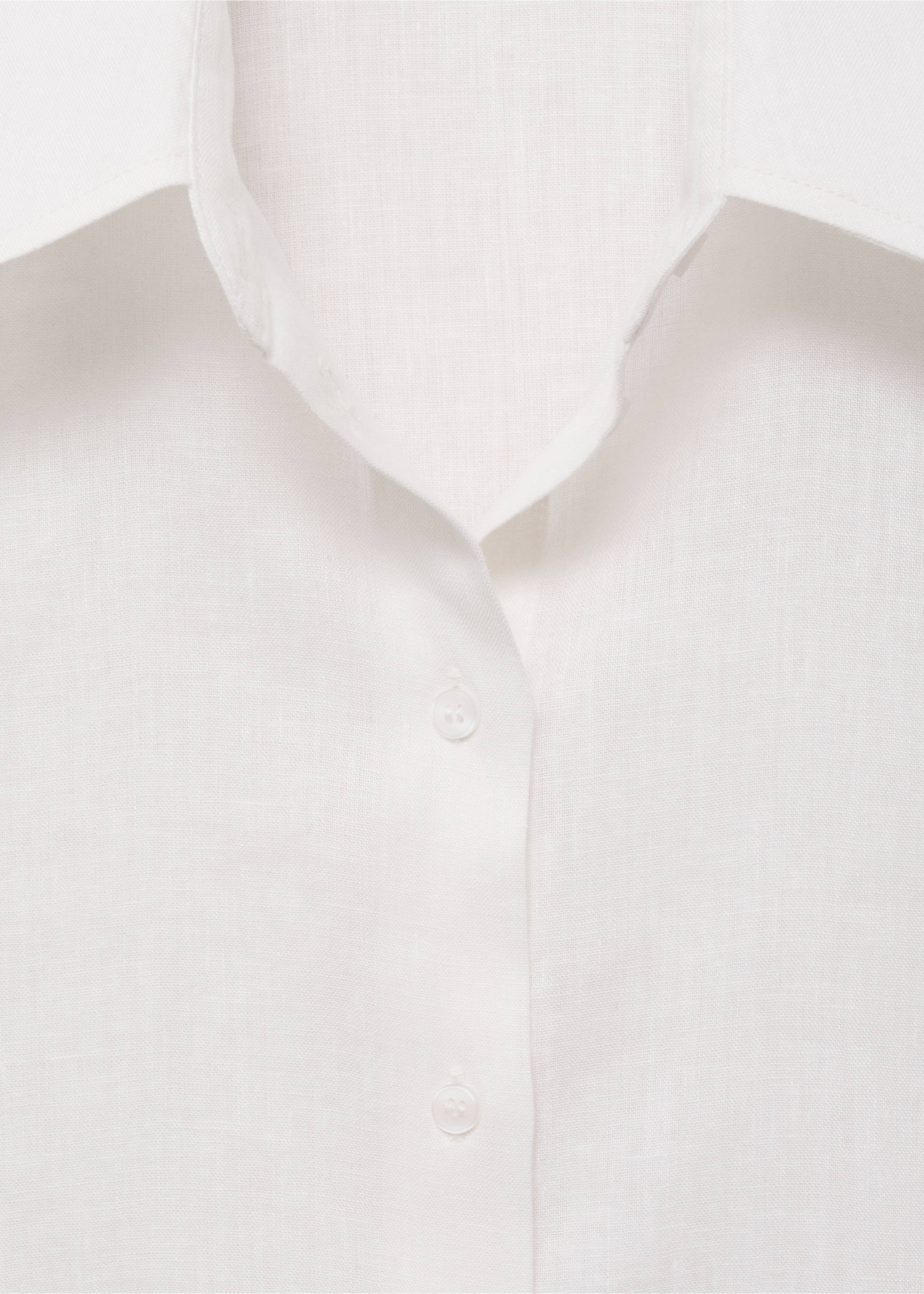 Short sleeve linen-blend shirt - Details of the article 8, Off White. Ref: 17081133-00.