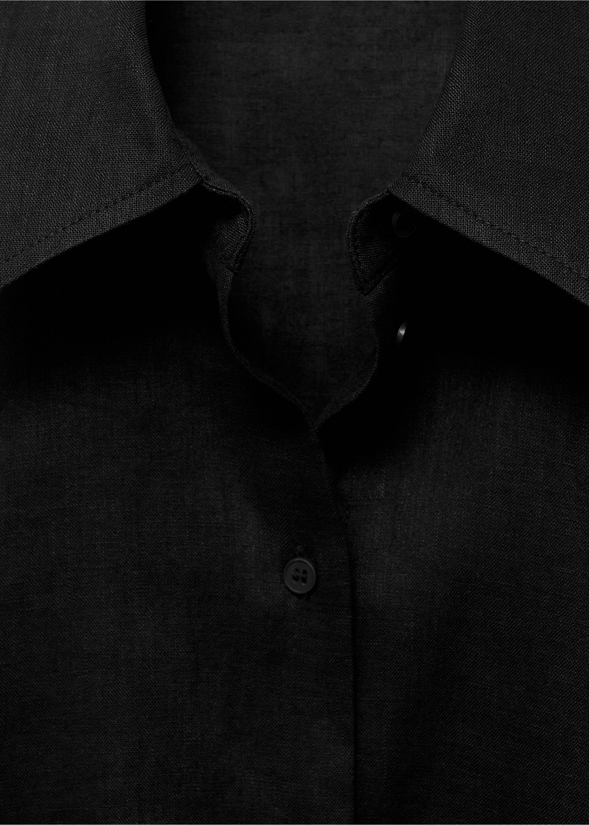 Chemise lin manches courtes - Détail de l'article 8, Noir. Ref: 17081133-00.