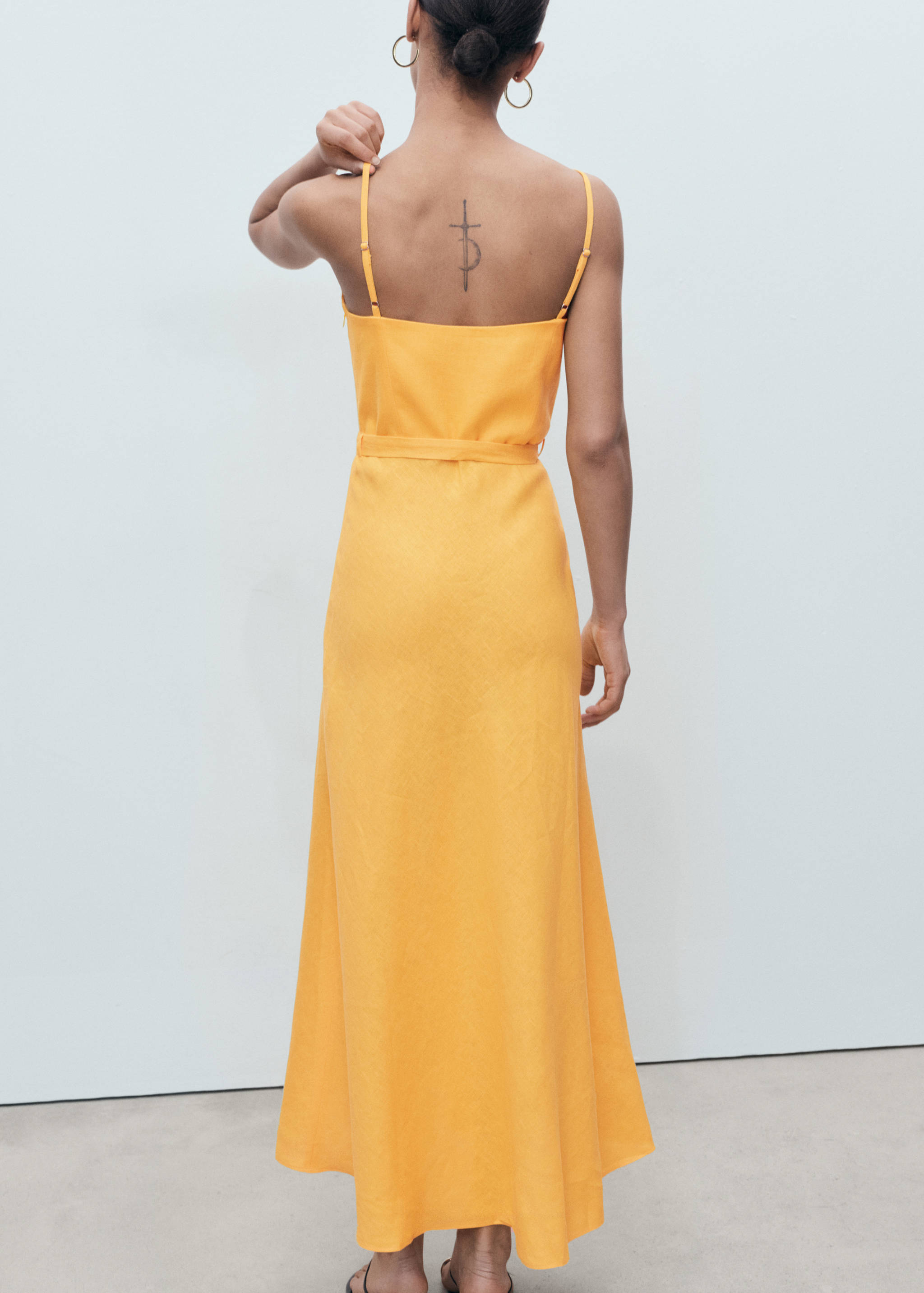 Bow linen-blend dress - Reverse of the article