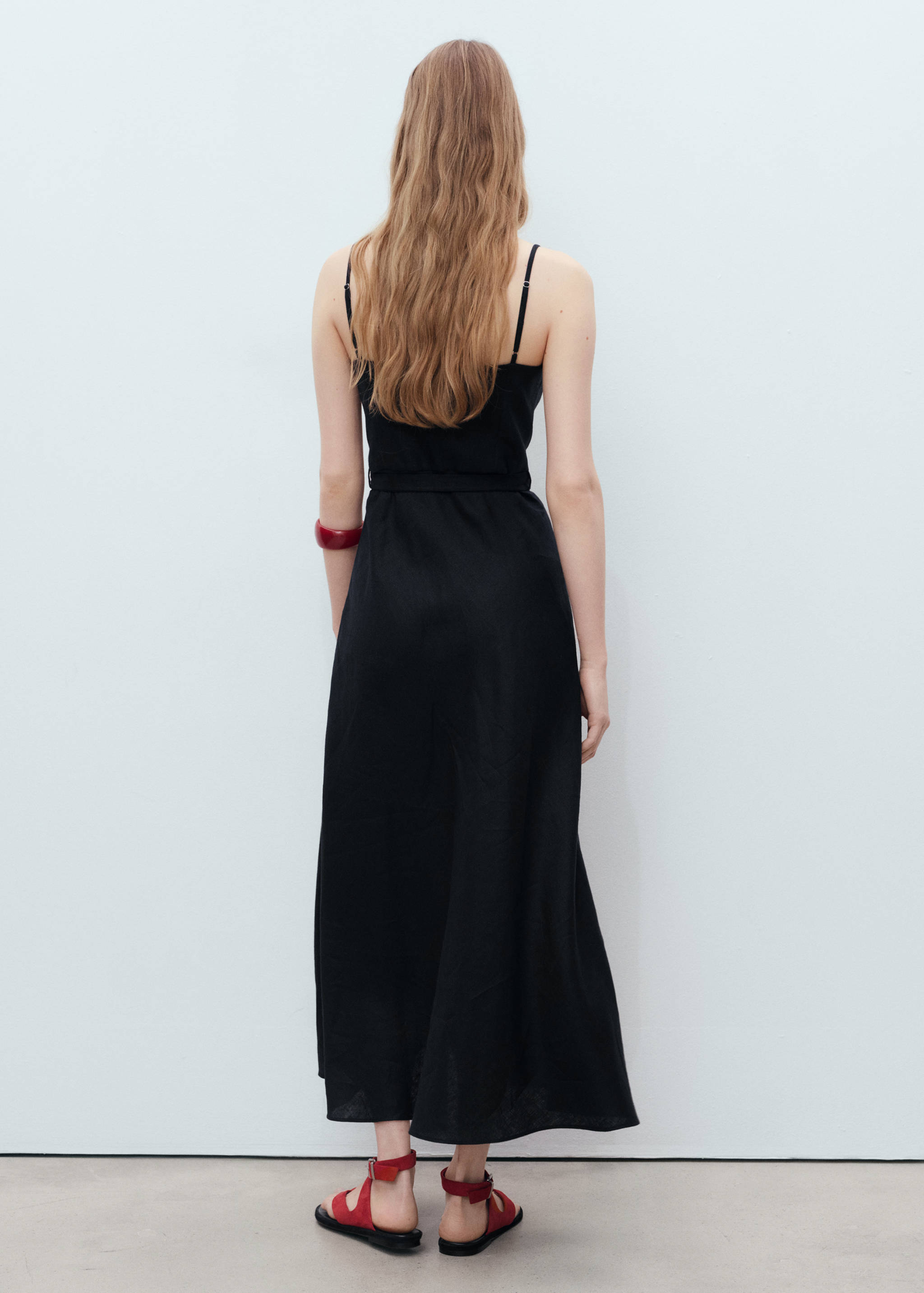 Bow linen-blend dress - Reverse of the article