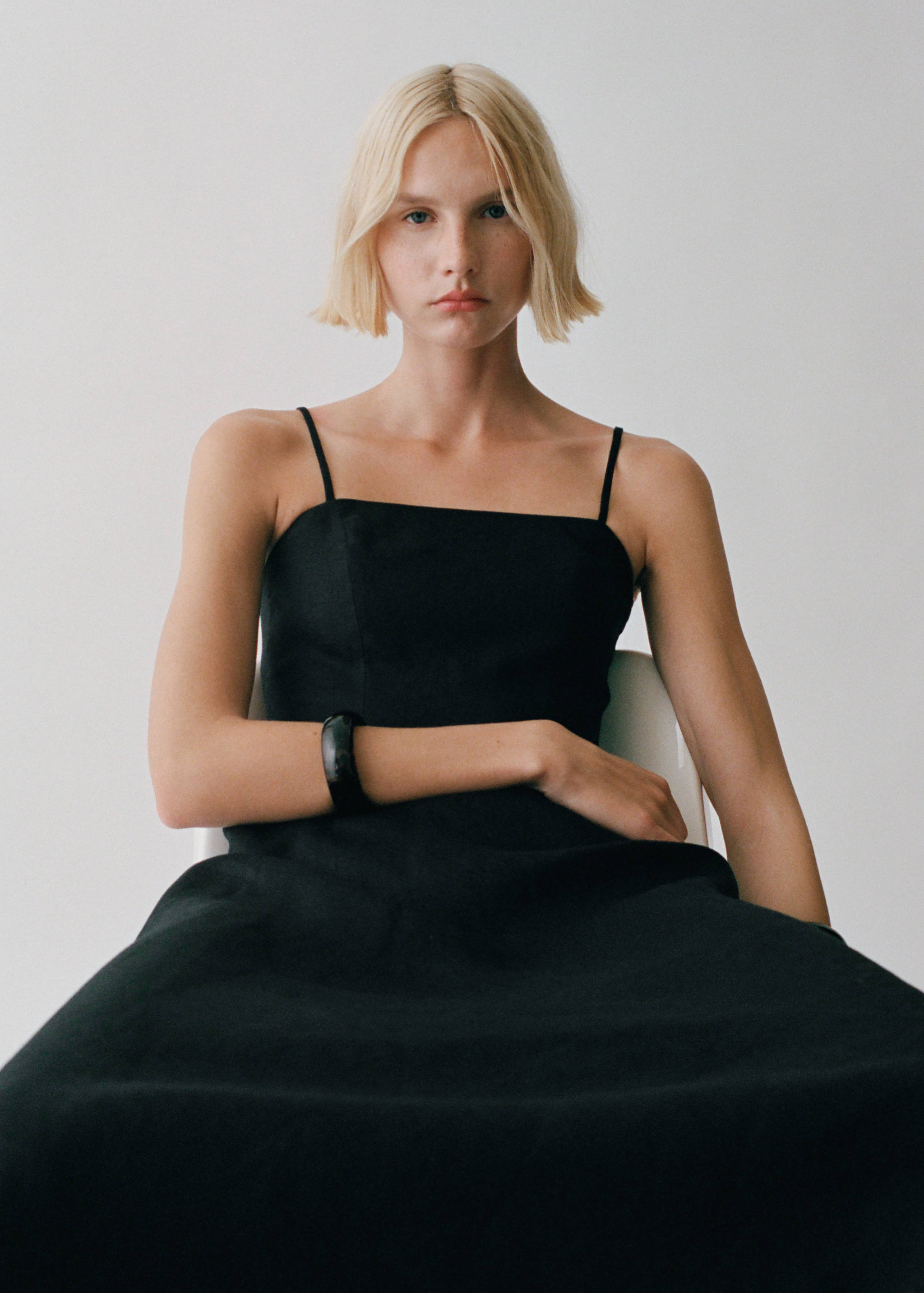 Bow linen-blend dress - Details of the article 7