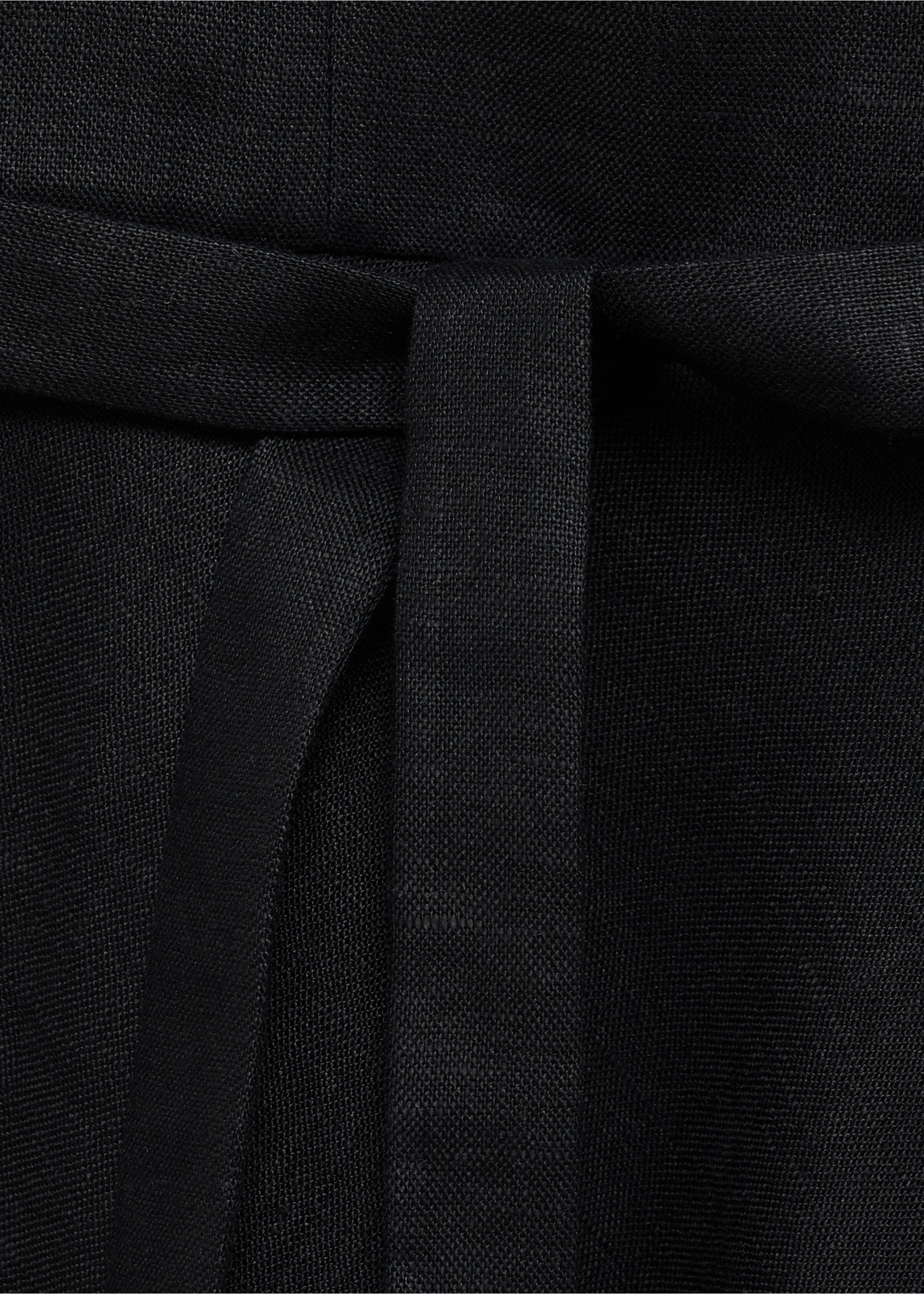 Vestido de linho com laço - Pormenor do artigo 8, Preto. Ref: 17081135-00.