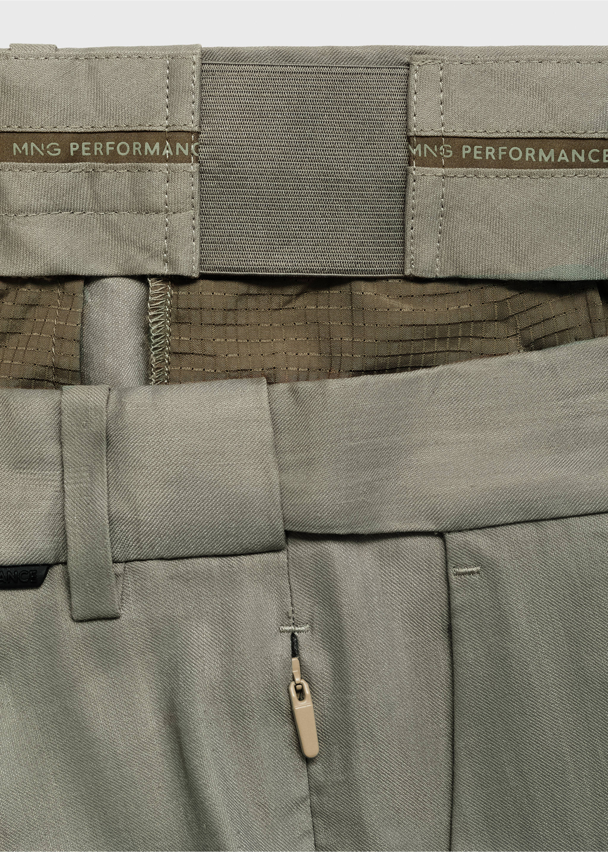Pleated linen trousers - Details of the article 0, Olive Green. Ref: 17081136-00.