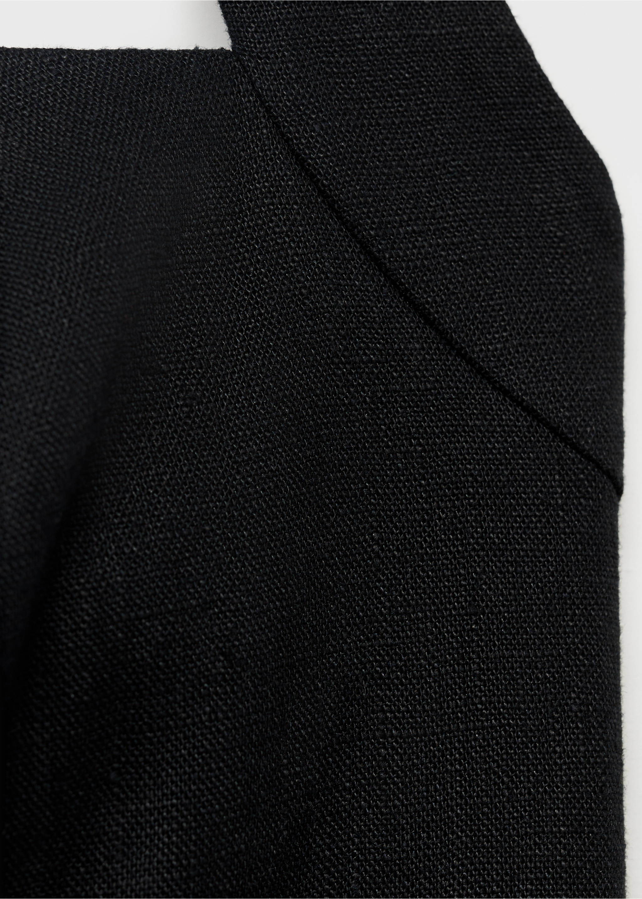 Linen halter jumpsuit - Details of the article 8, Black. Ref: 17081137-00.