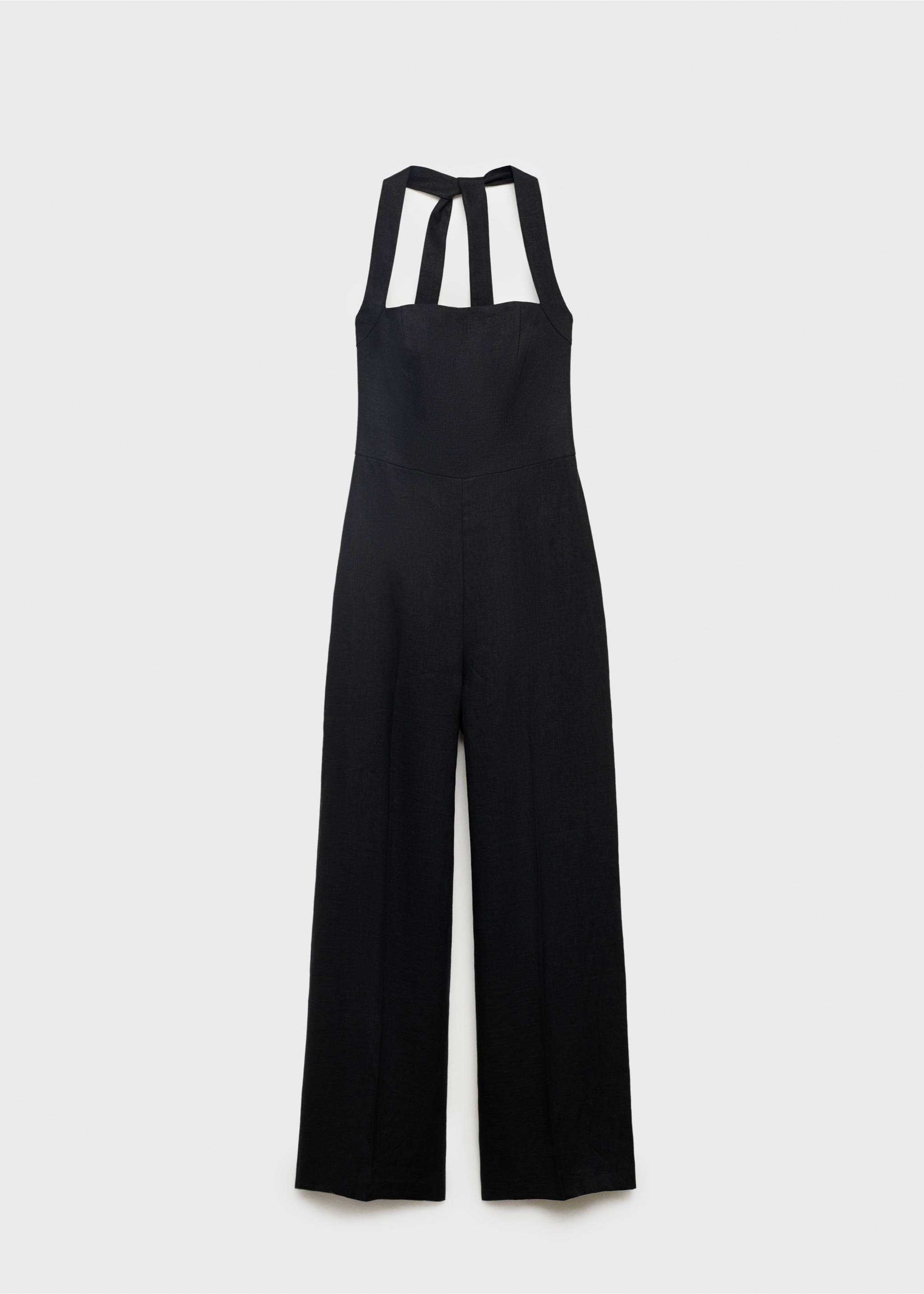 Linen halter jumpsuit - Article without model, Black. Ref: 17081137-00.