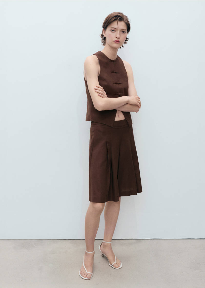 Linen-blend suit bermuda shorts