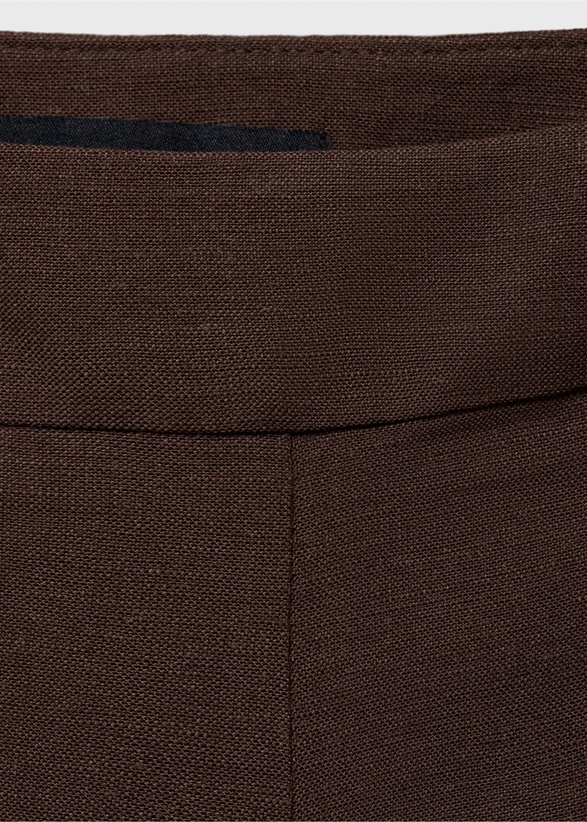 Linen-blend suit bermuda shorts - Details of the article 8, Chocolate. Ref: 17081141-00.