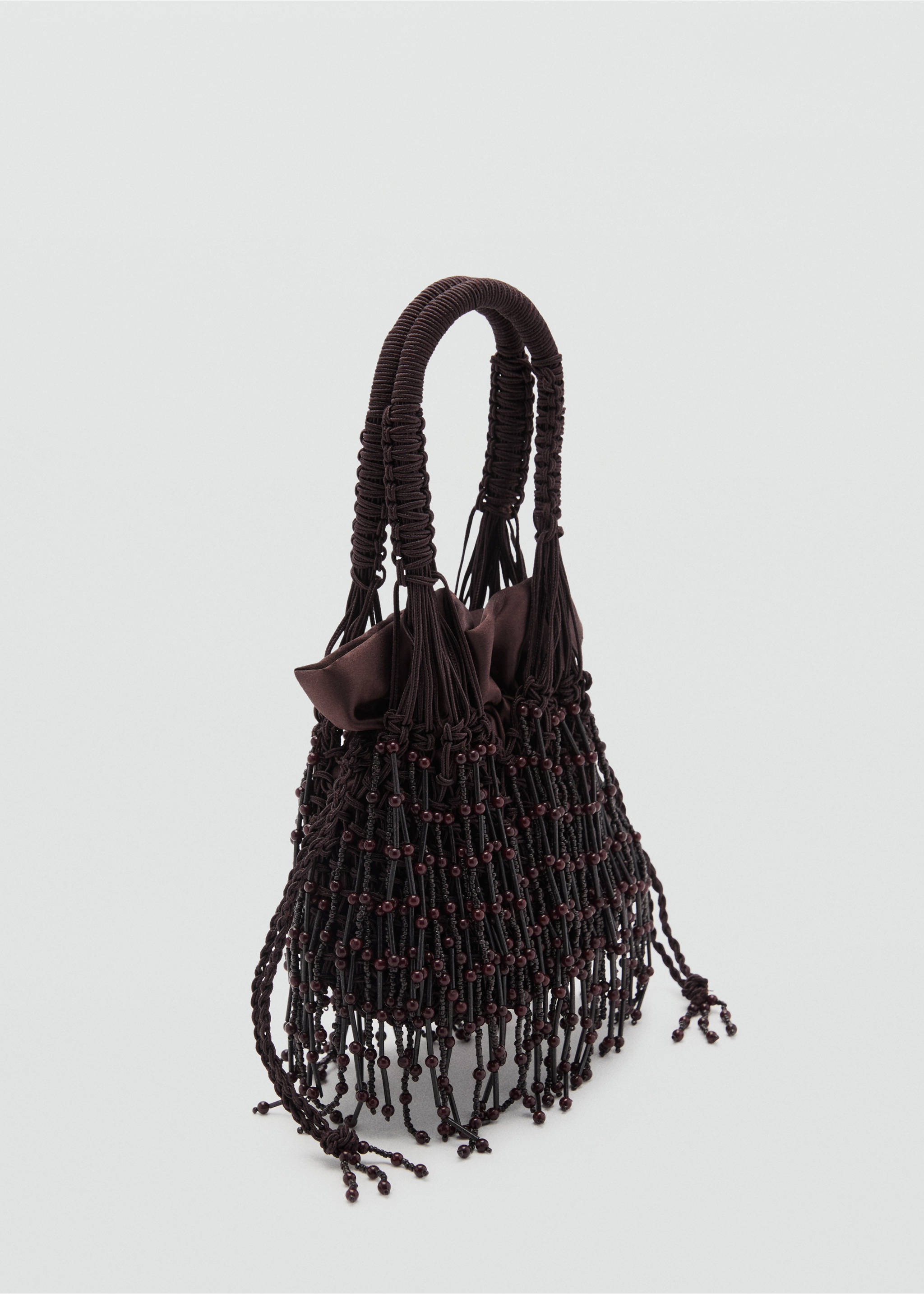 Sac à main perles - Plan moyen, Chocolat. Ref: 17081142-00.