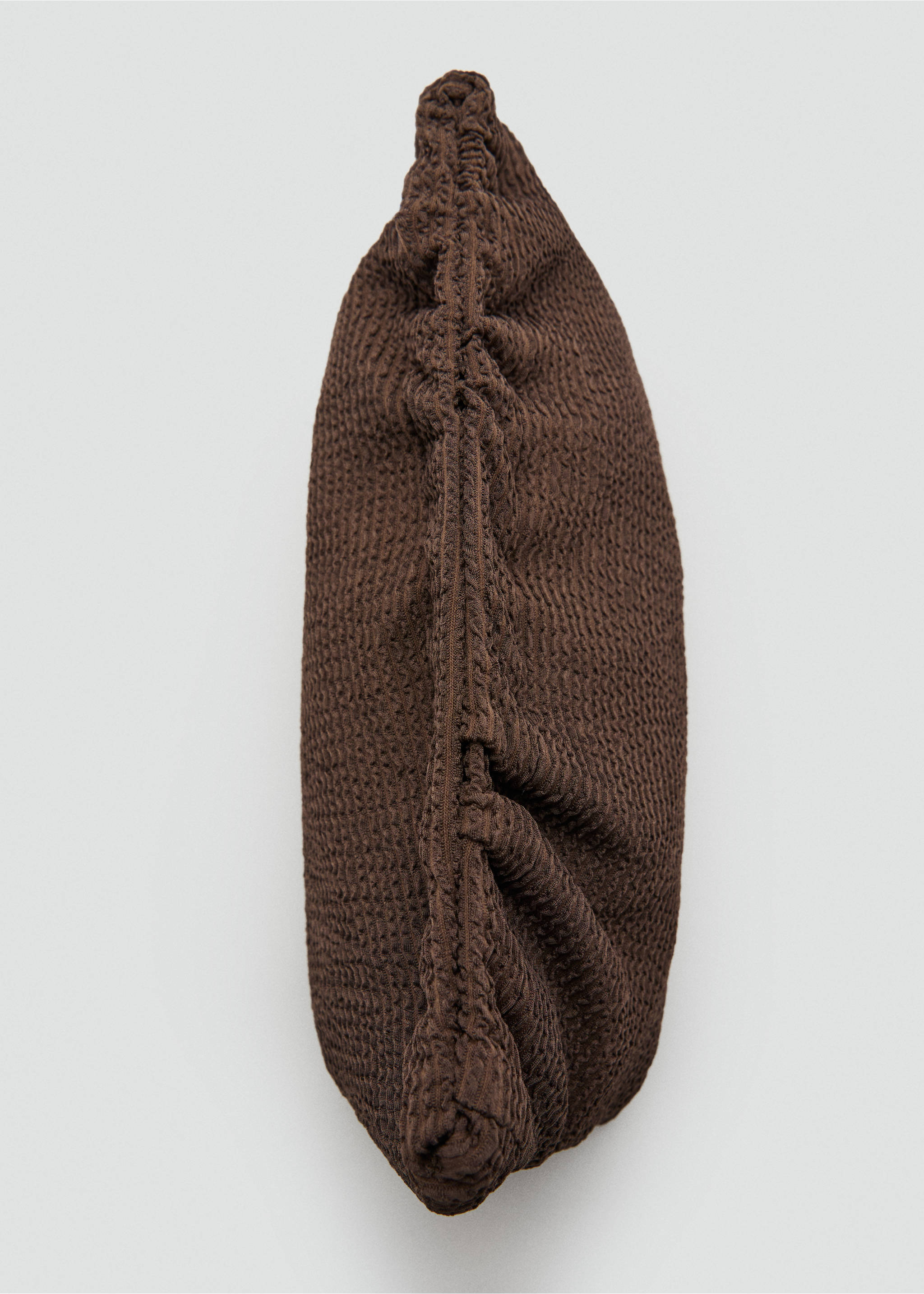 Ribbed toiletry bag - Details of the article 1, Chocolate. Ref: 17081143-00.
