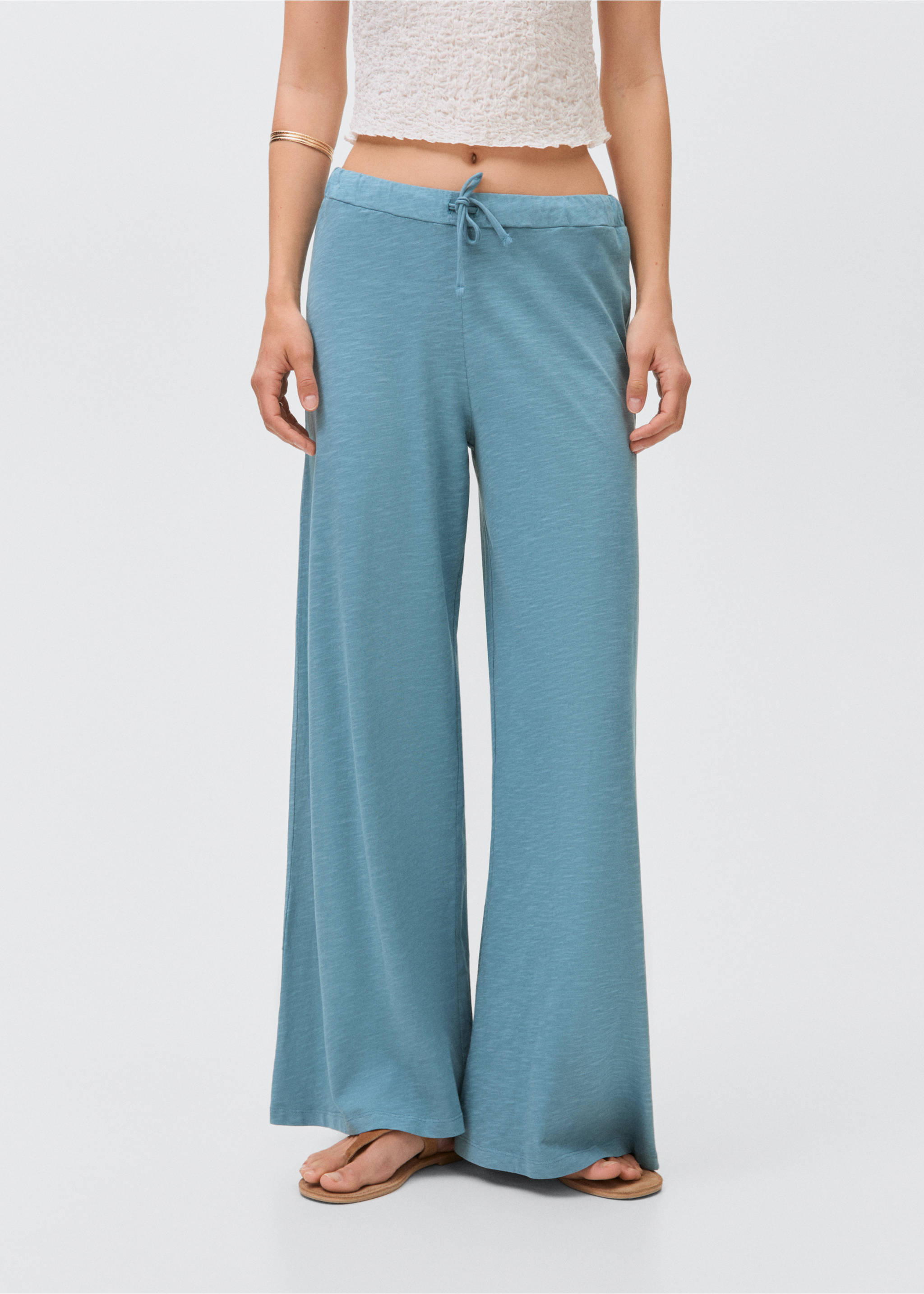 Cotton jogger-style trousers - Medium plane, Green. Ref: 17081145-00.