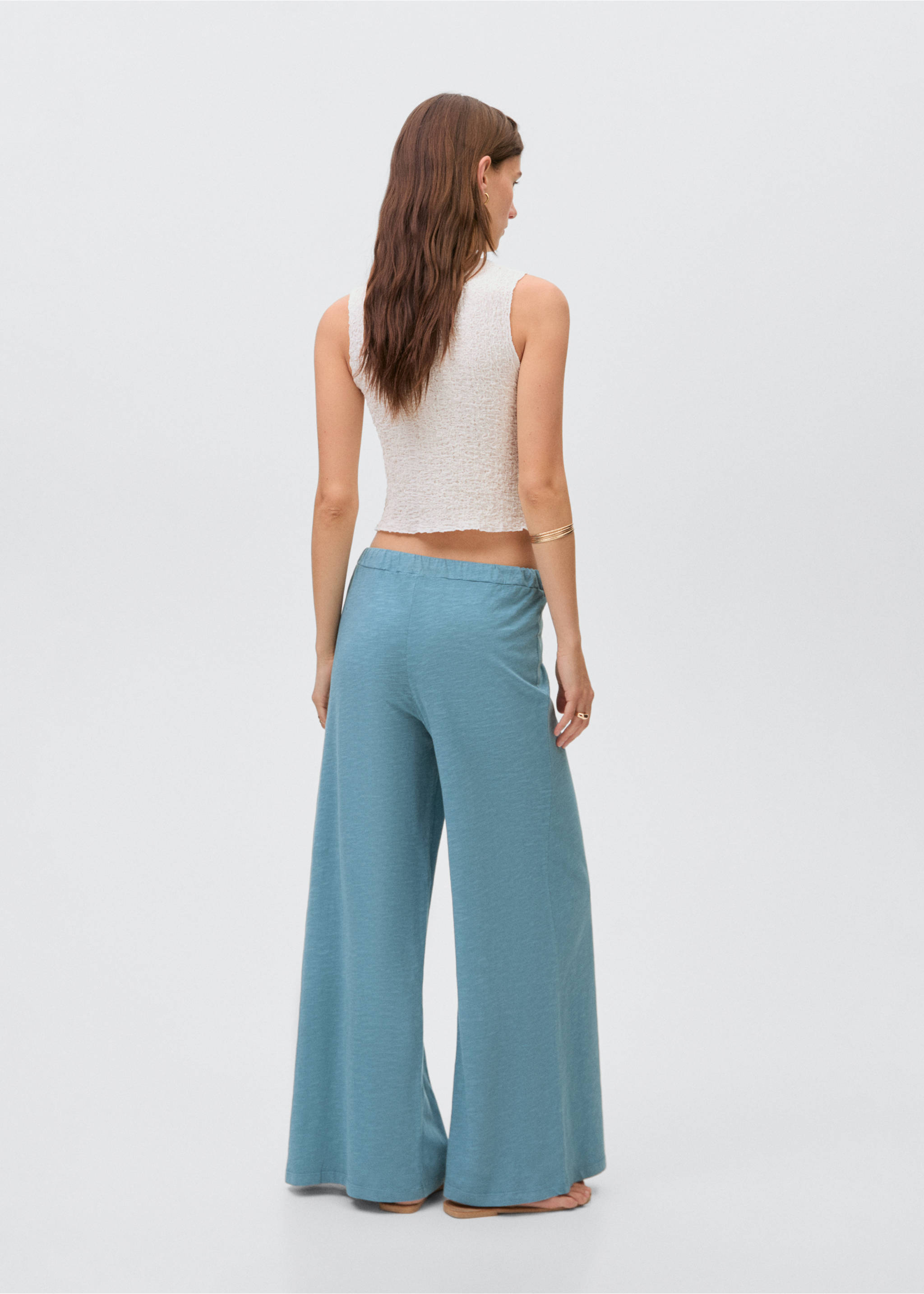 Cotton jogger-style trousers - Reverse of the article, Green. Ref: 17081145-00.