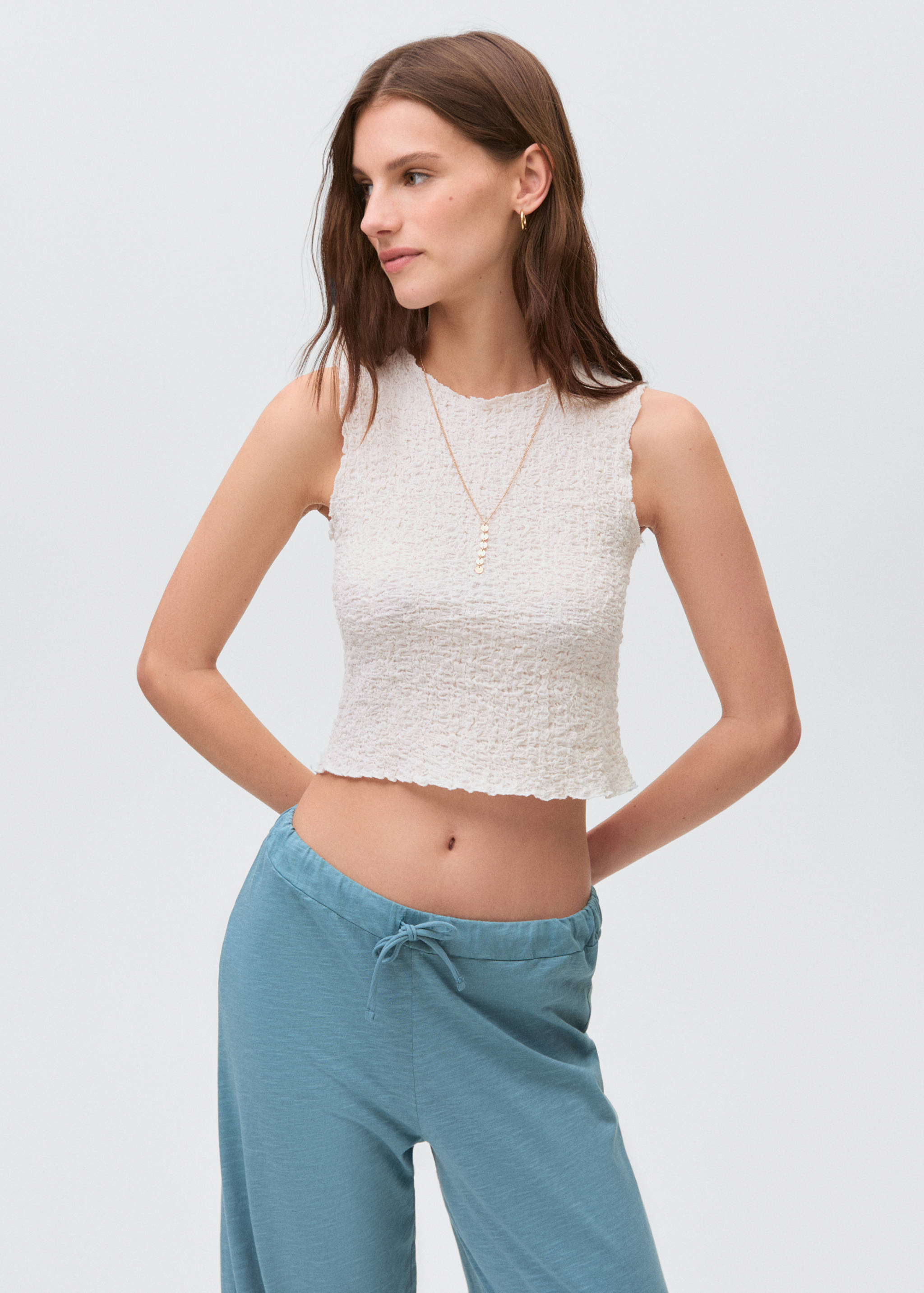 Cotton jogger-style trousers - Details of the article 1