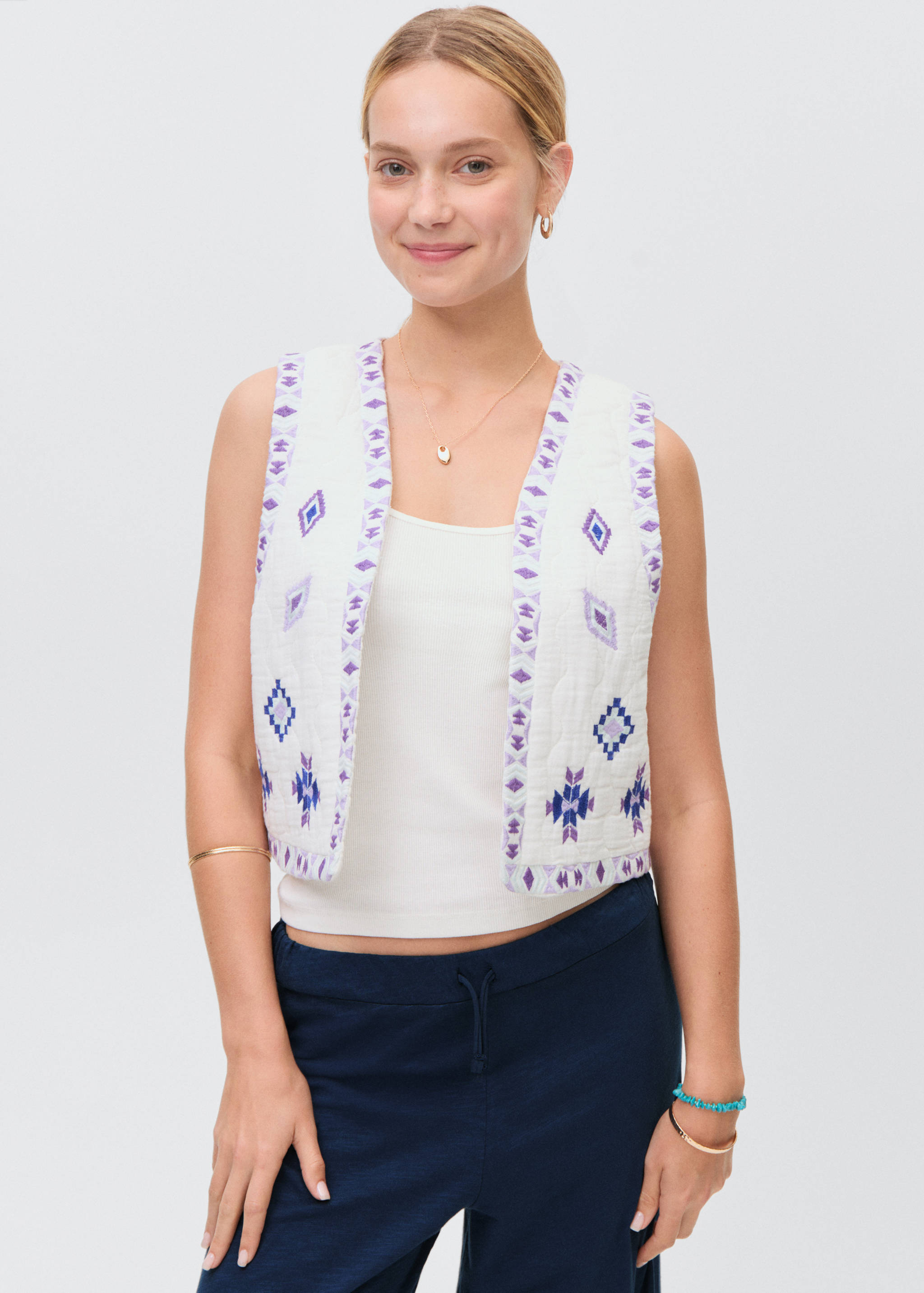 Cotton jogger-style trousers - Medium plane