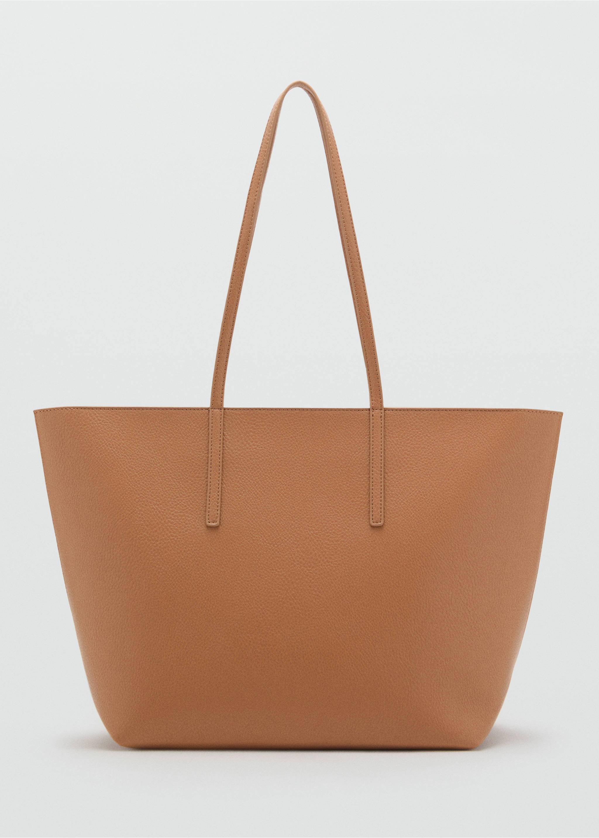 Sac cabas anse double - Article sans modèle, Marron moyen. Ref: 17081146-00.