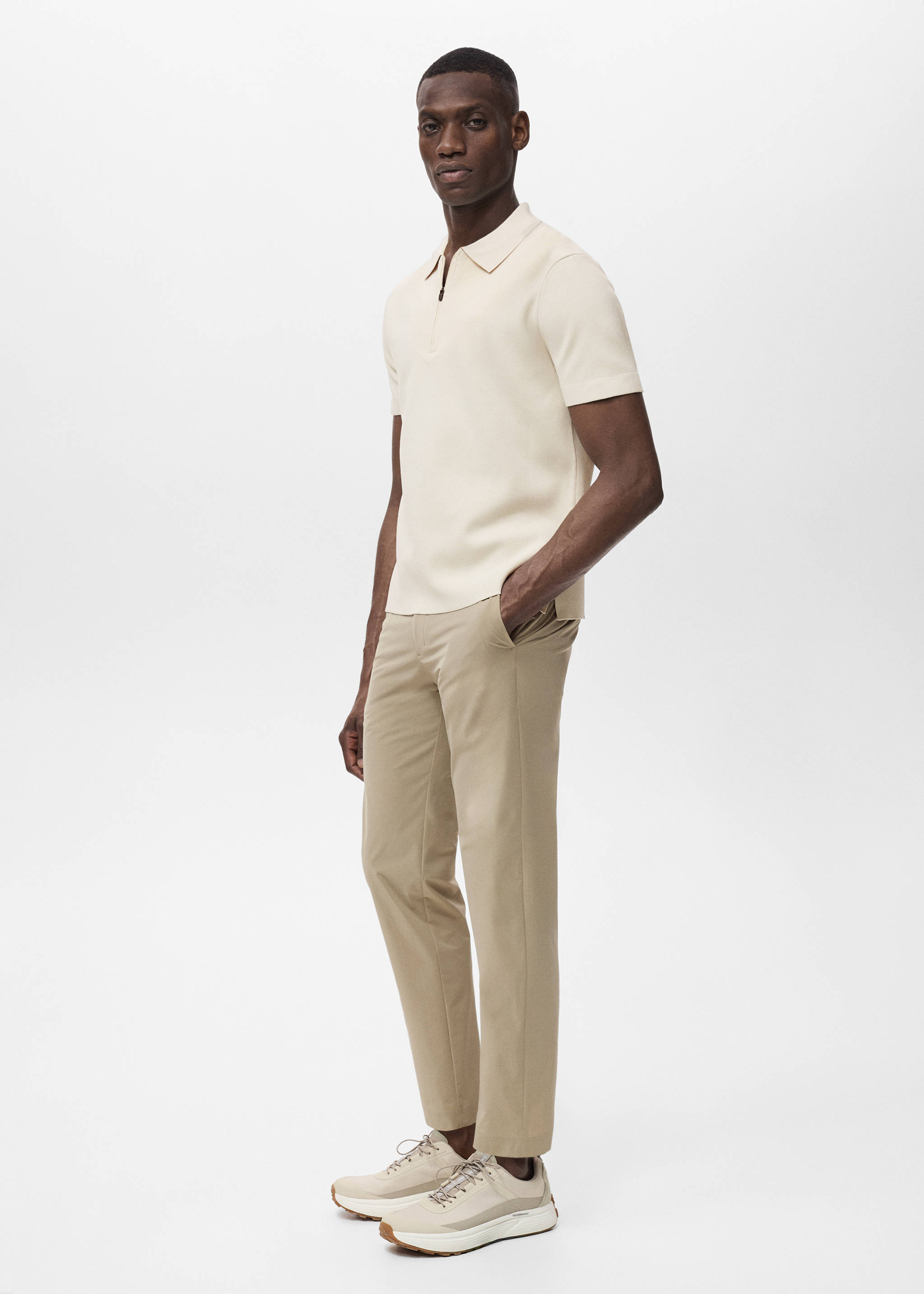 COOLMAX® fine-knit polo shirt with zip - Details of the article 2