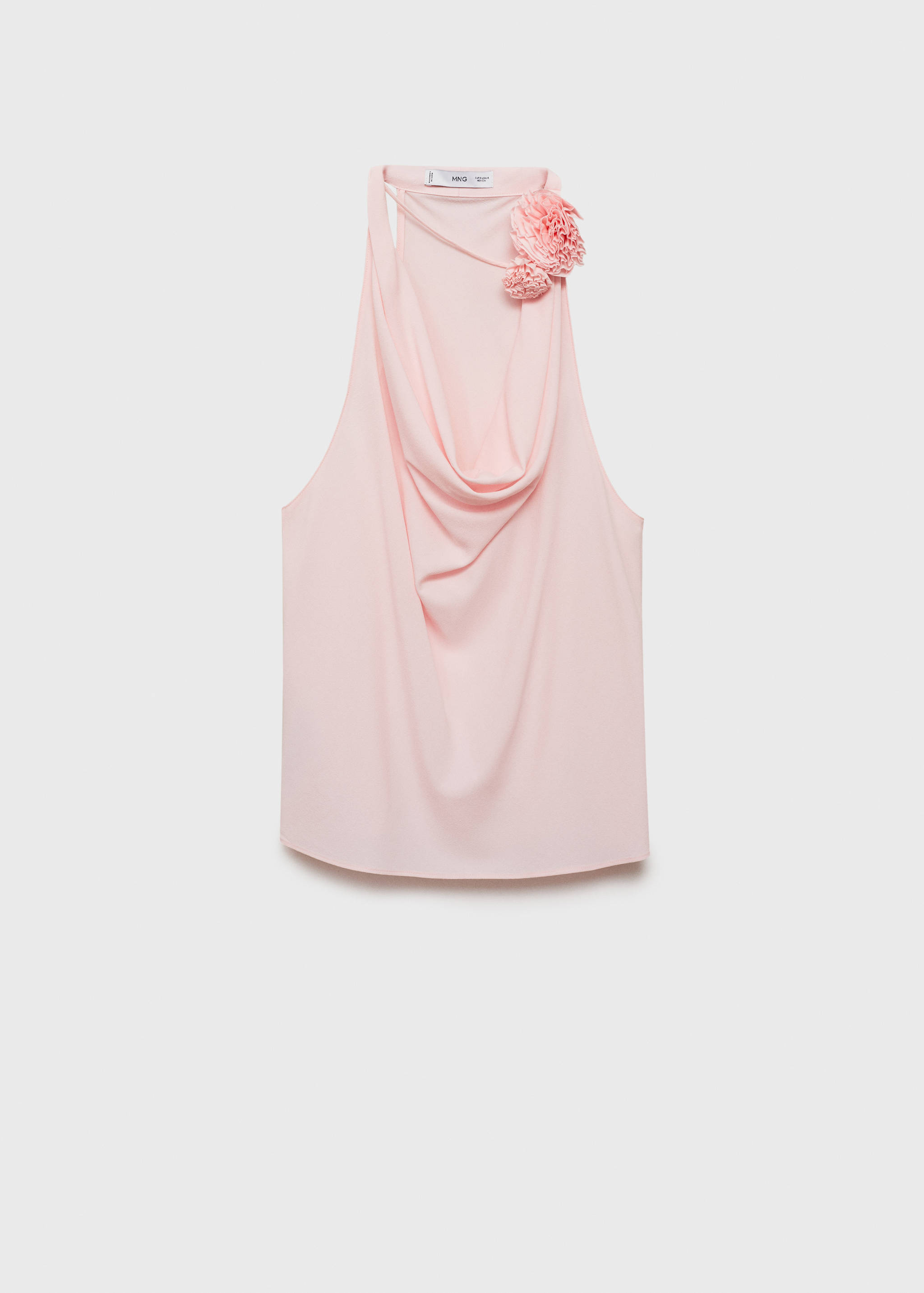 Drapierte Bluse mit Blumendetails - Artikel ohne Model