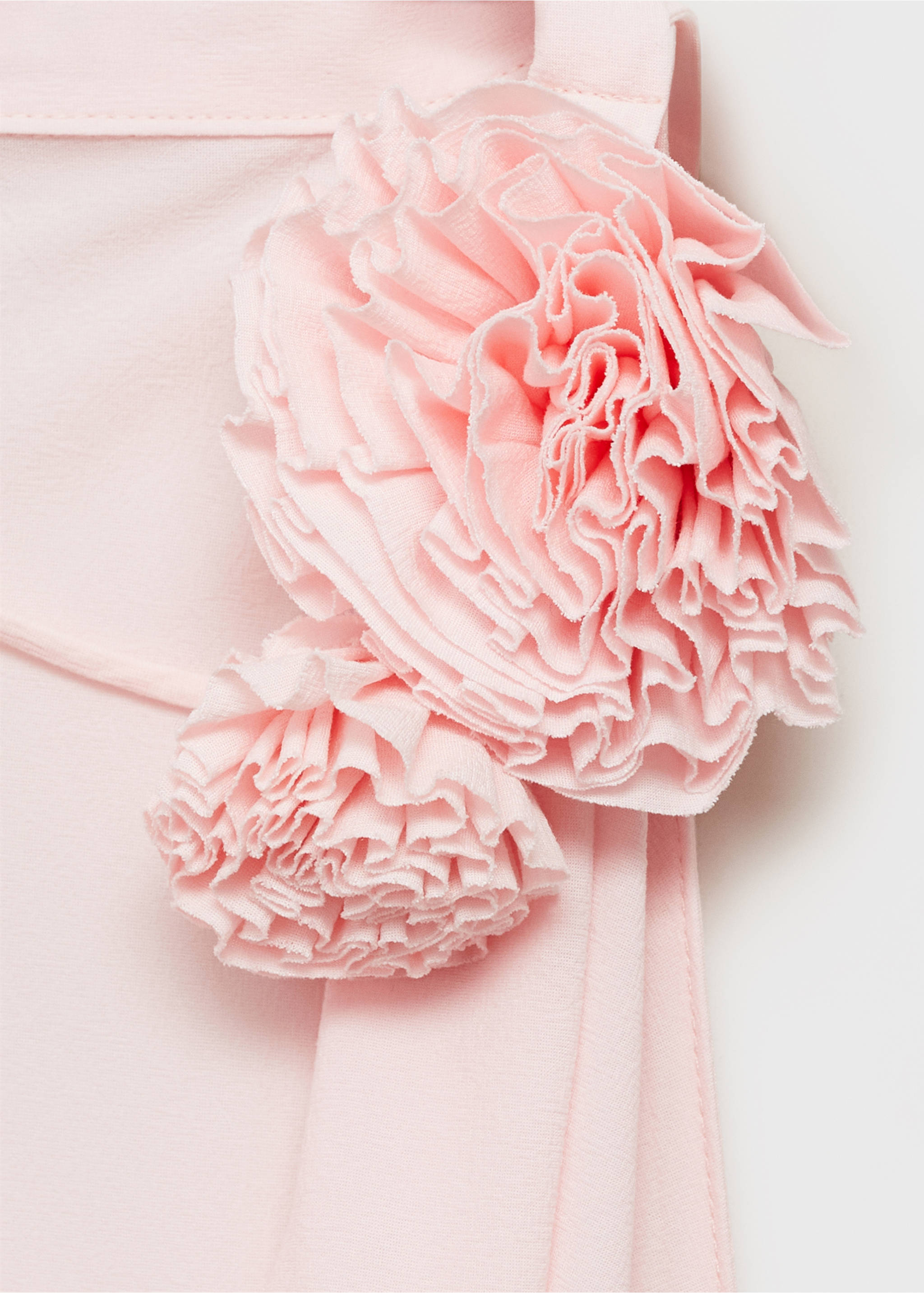 Blouse drapée détail fleurs - Détail de l'article 8, Rose pastel. Ref: 17081150-00.