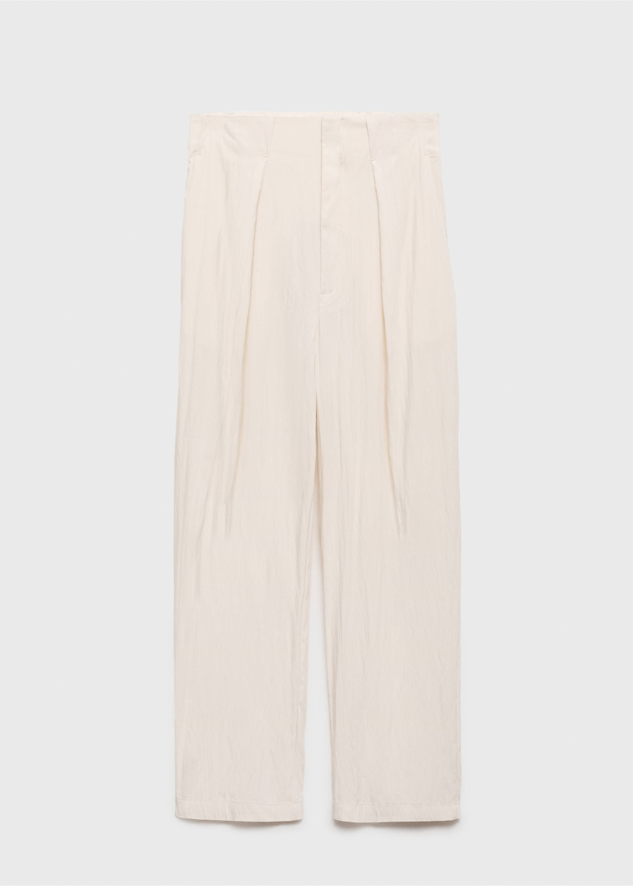 Textured crop trousers - Article without model, Vanilla. Ref: 17081154-00.