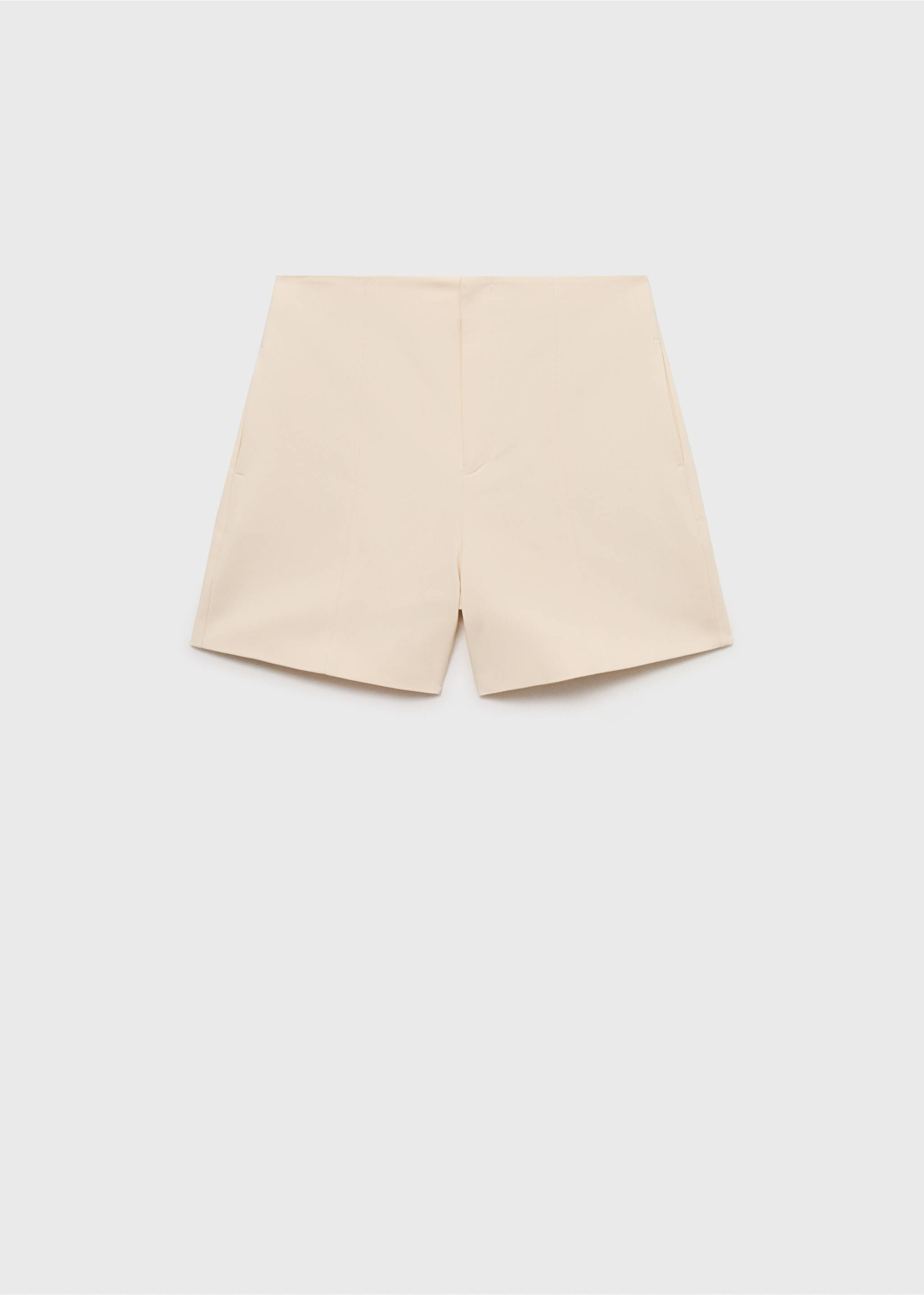 High-waist straight shorts - Article without model, Ecru. Ref: 17081155-00.