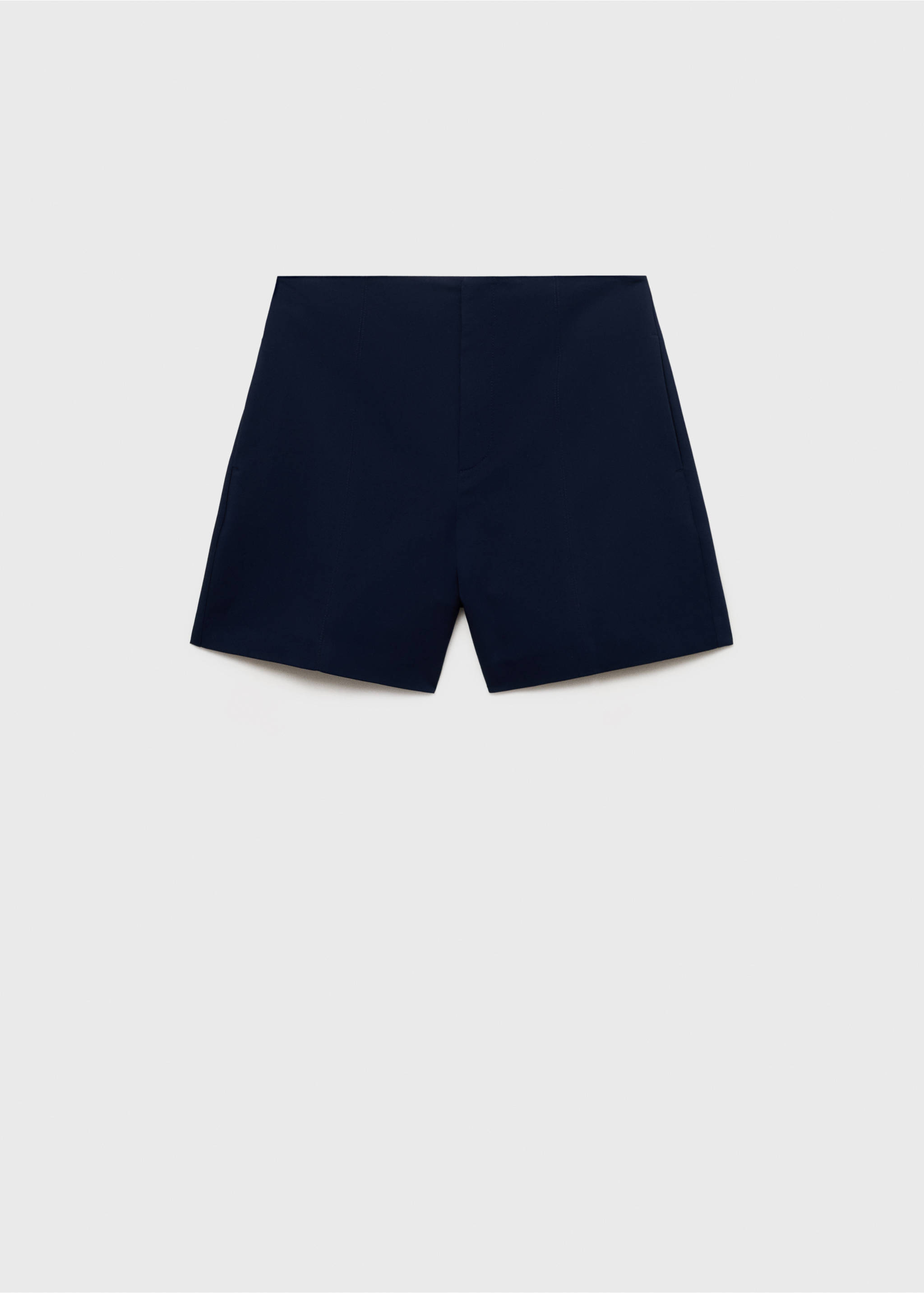 Gerade Shorts mit hoher Taille - Artikel ohne Model, Marineblau. Ref: 17081155-00.