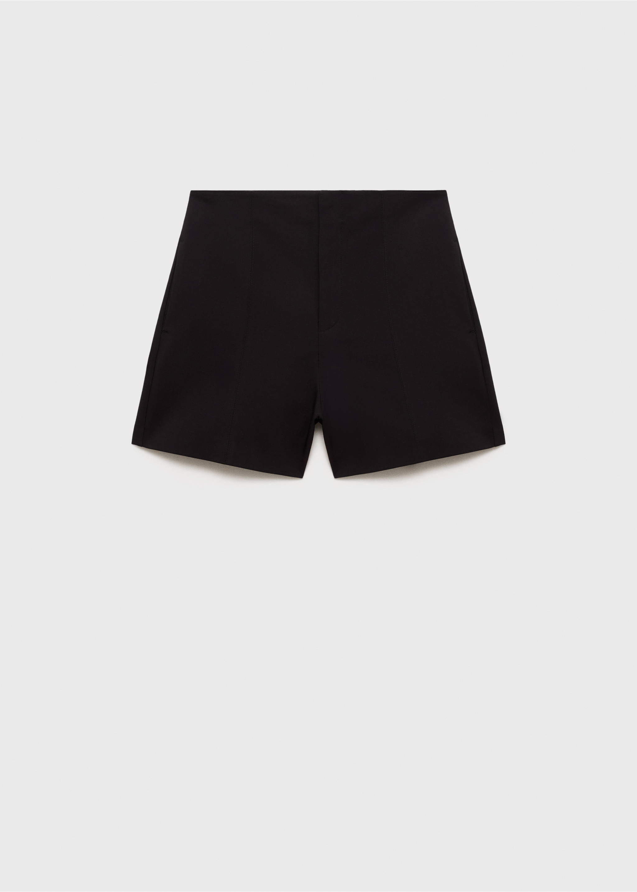 High-waist straight shorts - Article without model, Black. Ref: 17081155-00.