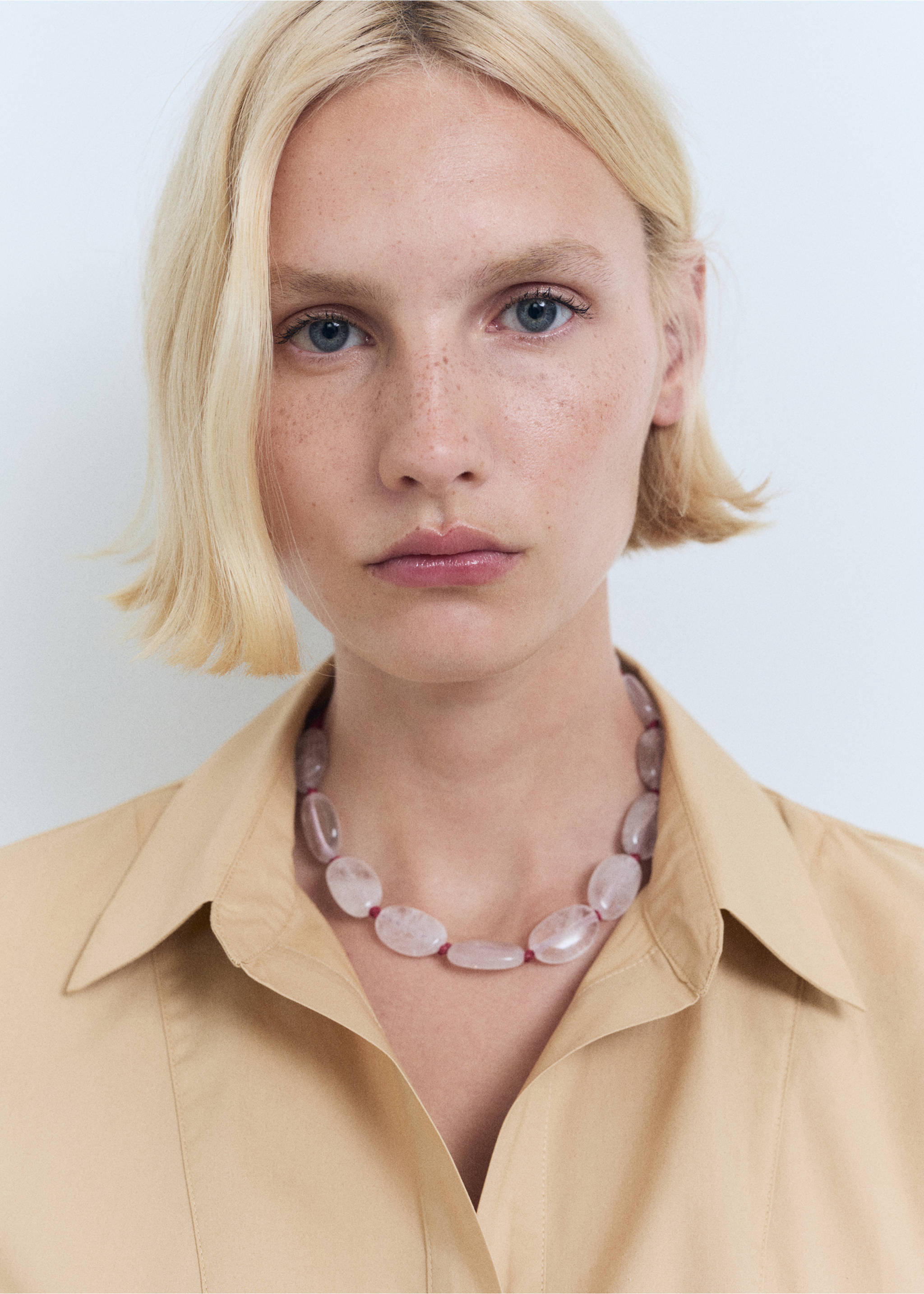 Cotton shirt dress - Details of the article 1, Medium Brown. Ref: 17081159-00.